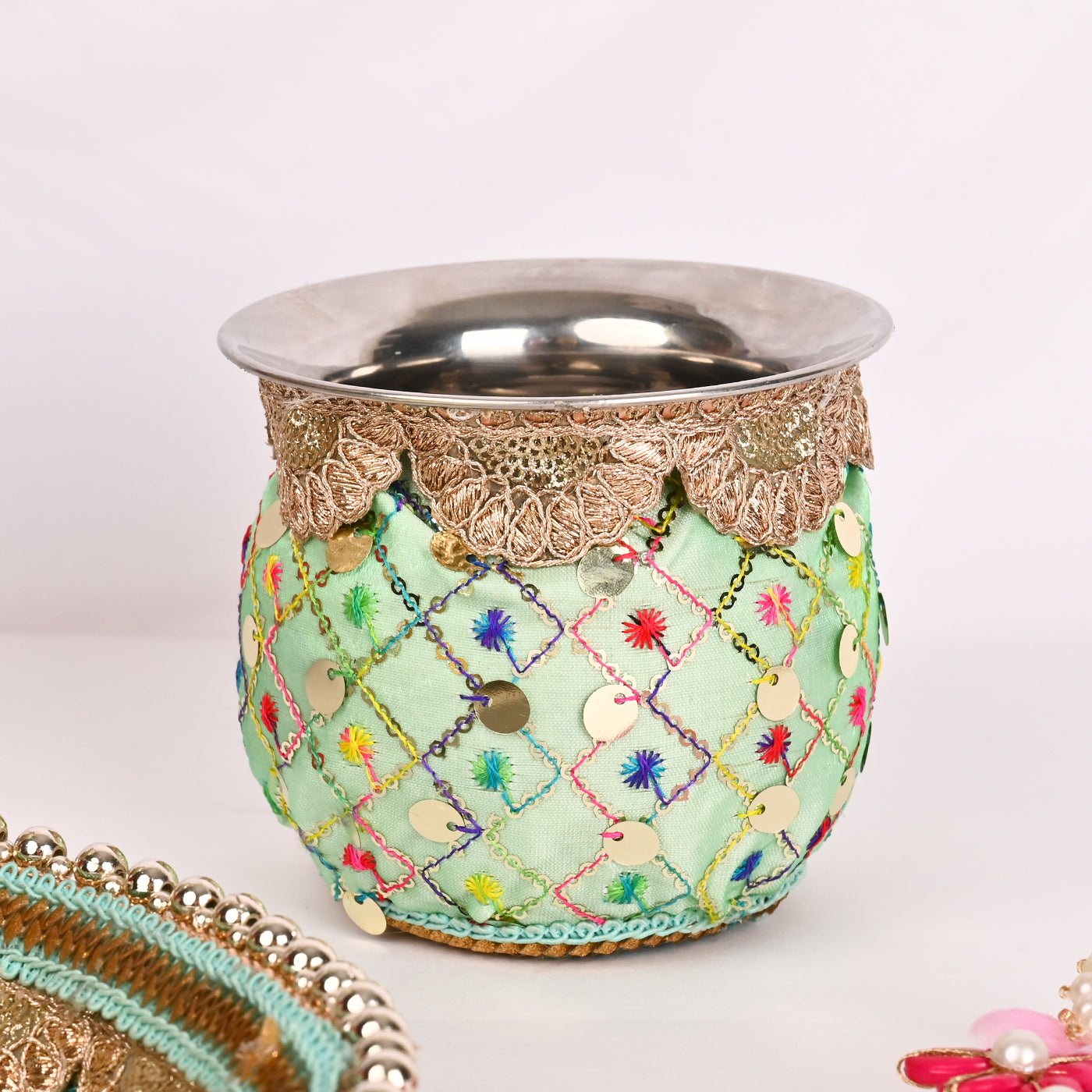 Karwa Chauth Thali Set - Green