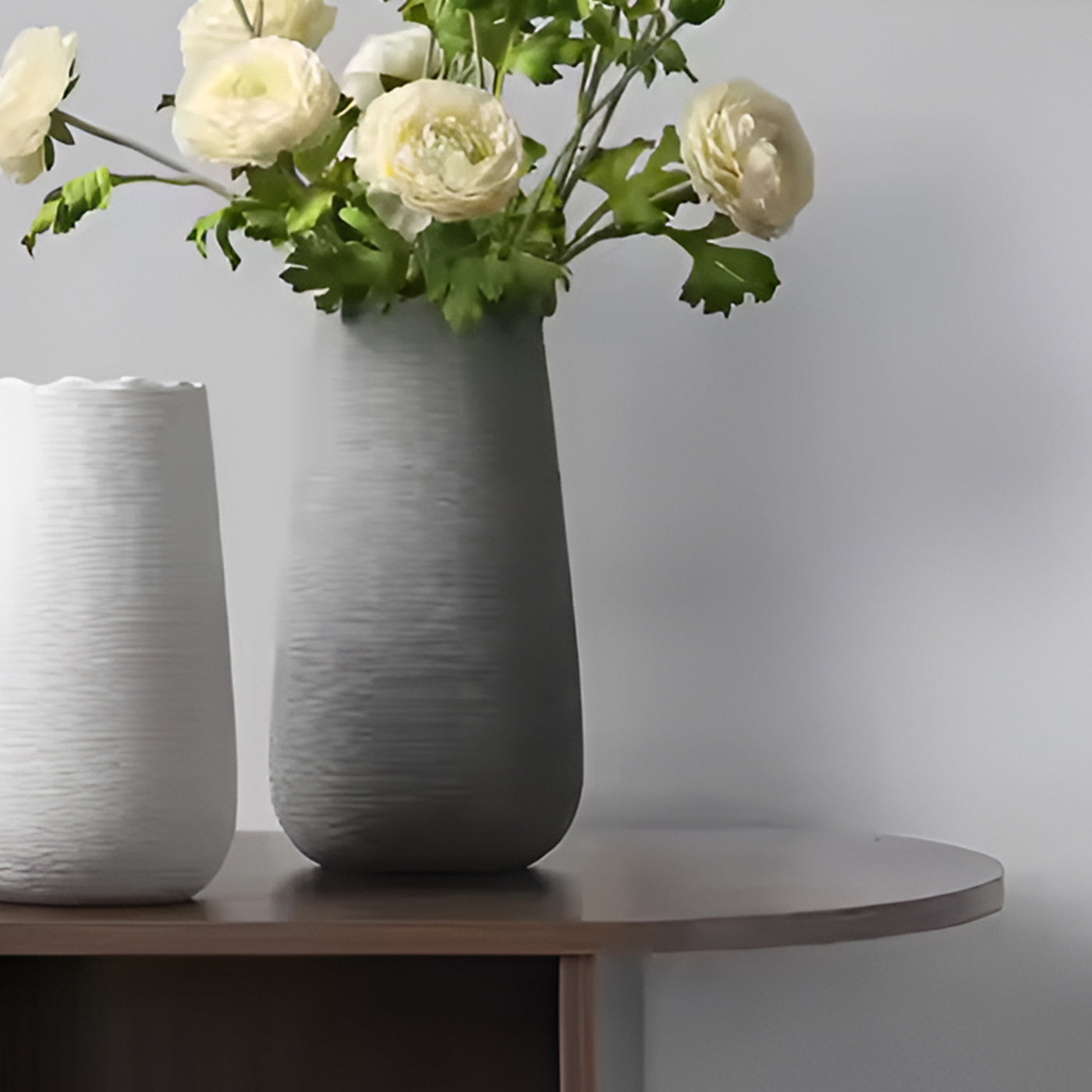 Plastic Flower Vases for Home Decor, Bedroom, Centrepiece Living Room, Office Decoration (Grey)