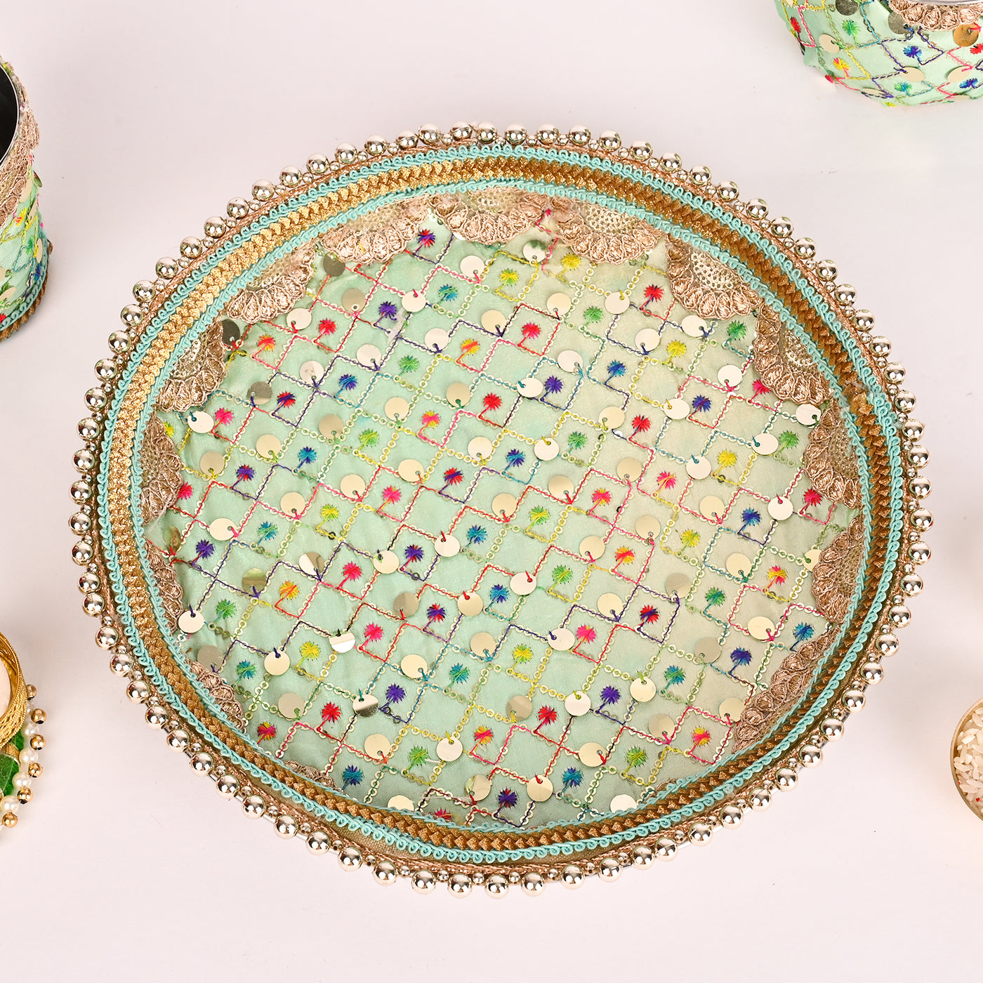 Karwa Chauth Thali Set - Green