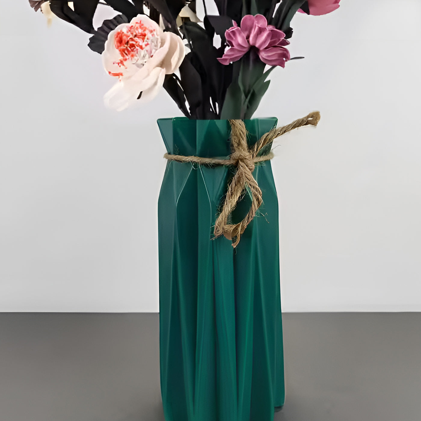 Plastic Flower Vases for Home Decor, Bedroom, Centrepiece Living Room, Office Decoration (Green)