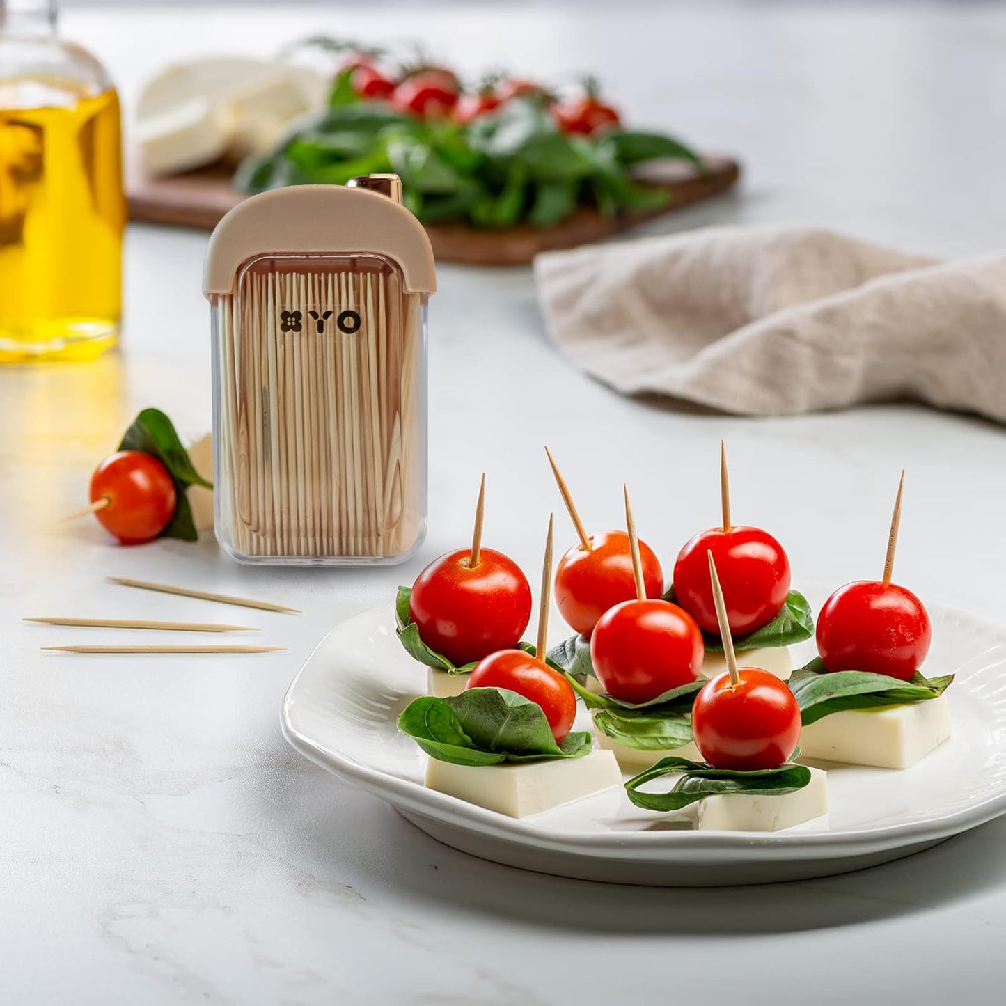 Plastic Toothpick Dispenser with 500 Toothpicks for Kitchen & Restaurant