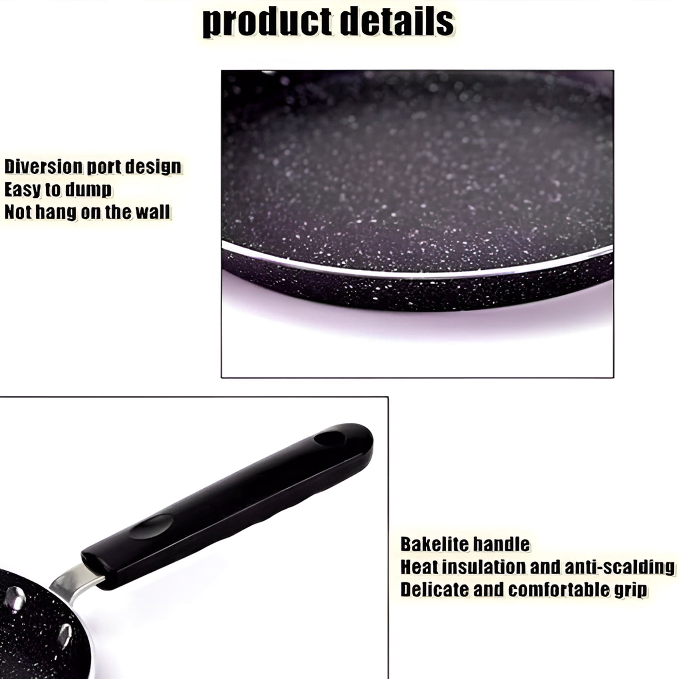 Non-Stick Fry Pan | Gas & Induction Compatible | Scratch Resistant | Sturdy Handles | Frying Pan Induction Base | Non-Stick Cookware (Black)