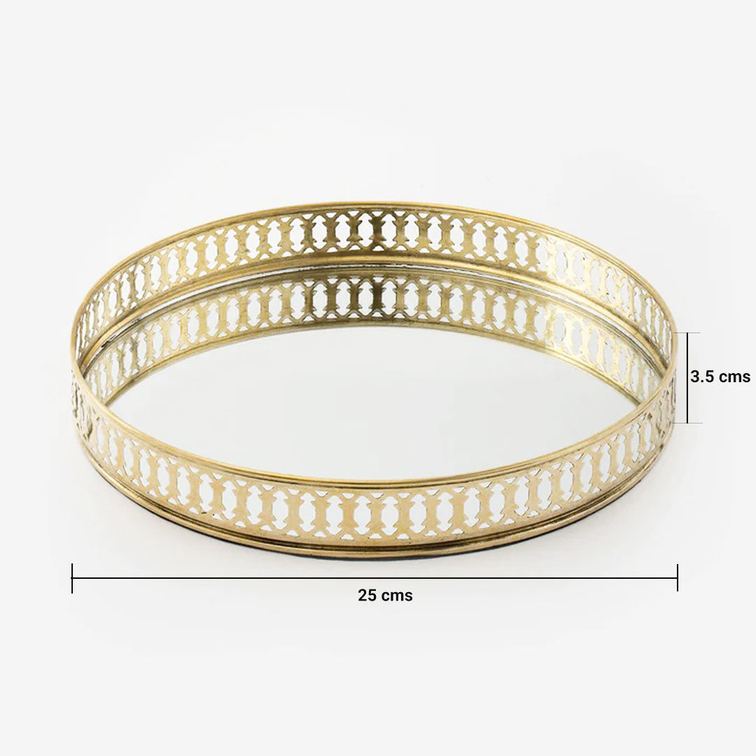 Nizam Round Decorative Mirror Tray