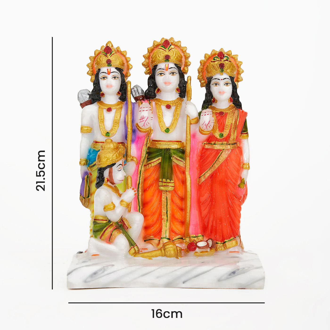 Ram Darbar Murti With Ram Lakshman Sita and Hanuman for Home Temple Decor