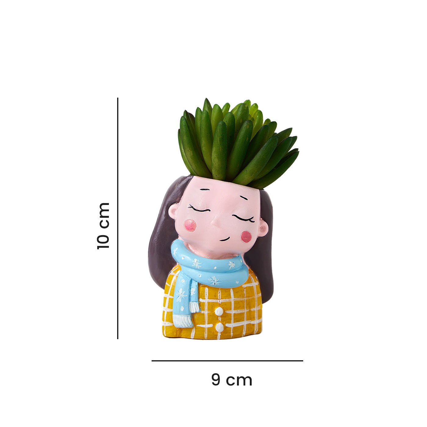 Cute Yellow Girl Succulent Planter For Home Garden Office Desktop