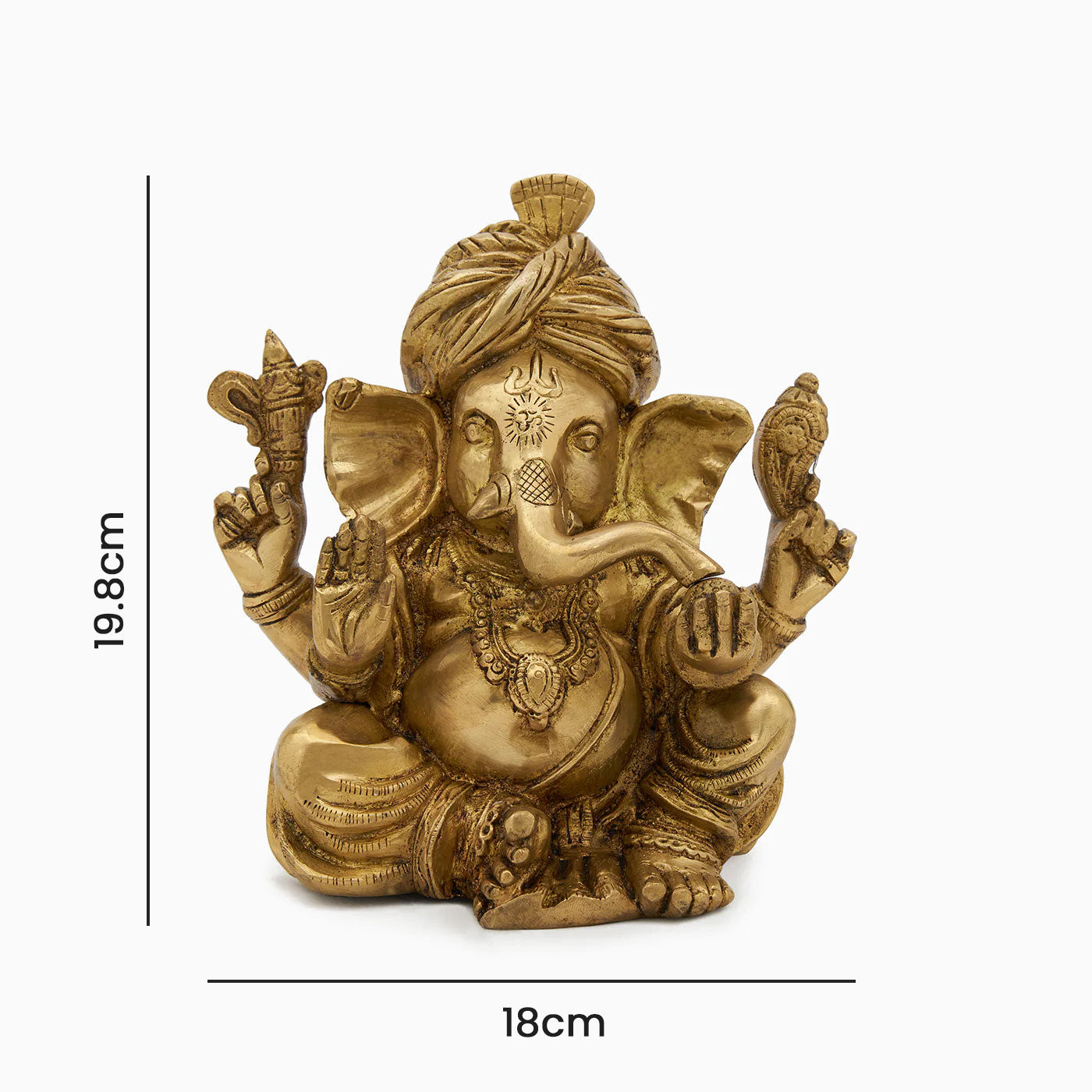 Brass Lord Pagdi Ganesha Statue/Idol For Home Temple & Office