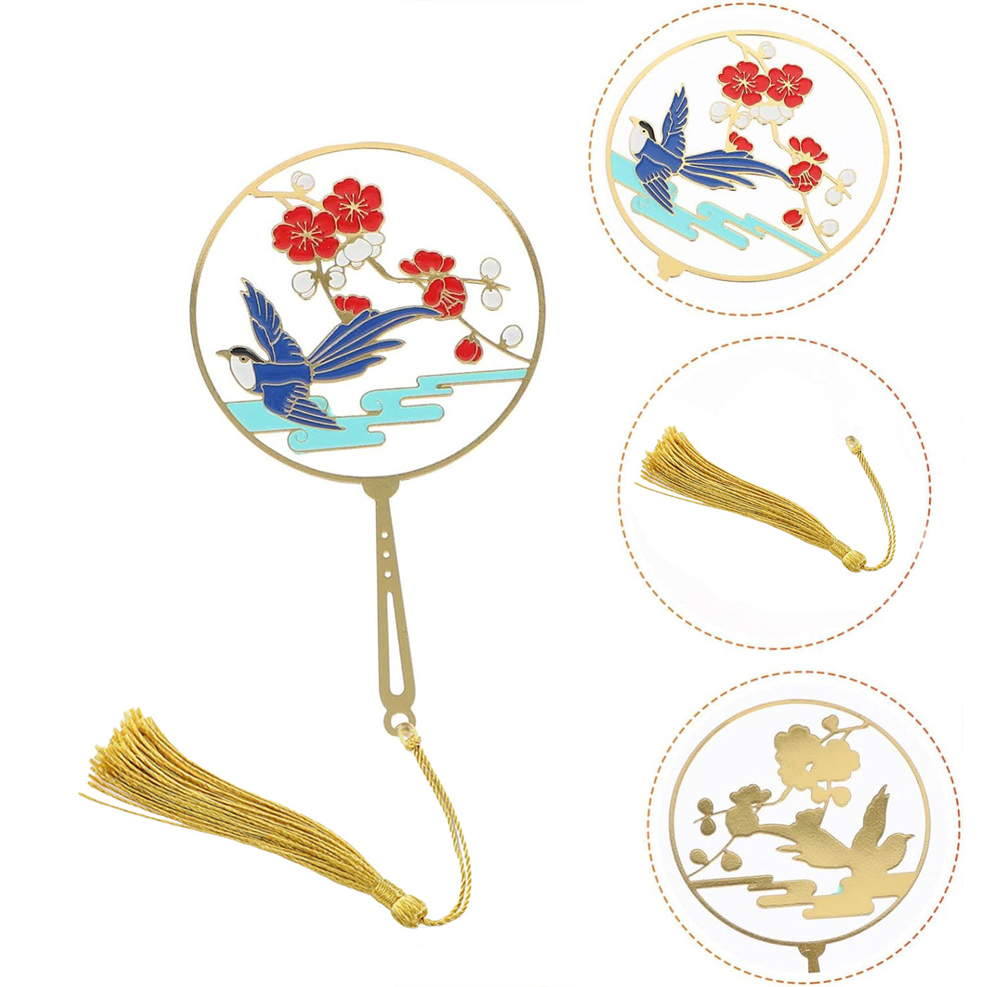 Brass Bookmarks Handcrafted Bird Design Multicolor Bookmark with Tassel Gift for Teachers, Readers , Book Lovers, Student