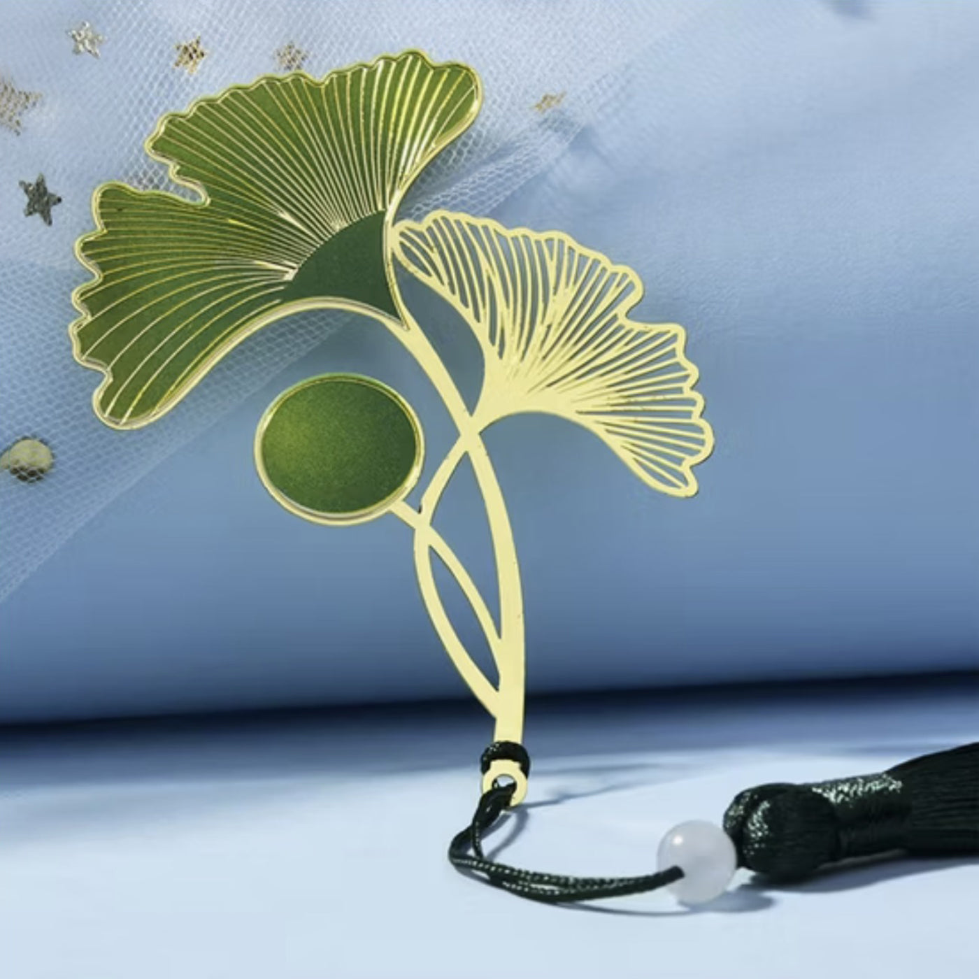 Brass Bookmarks Handcrafted Flower Design Green Bookmark with Tassel Gift for Teachers, Readers , Book Lovers, Student