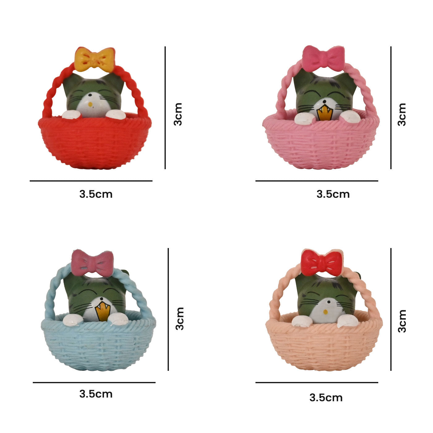 Set of 4 Kitty In The Round Bucket For Home Decor Gift Accessories