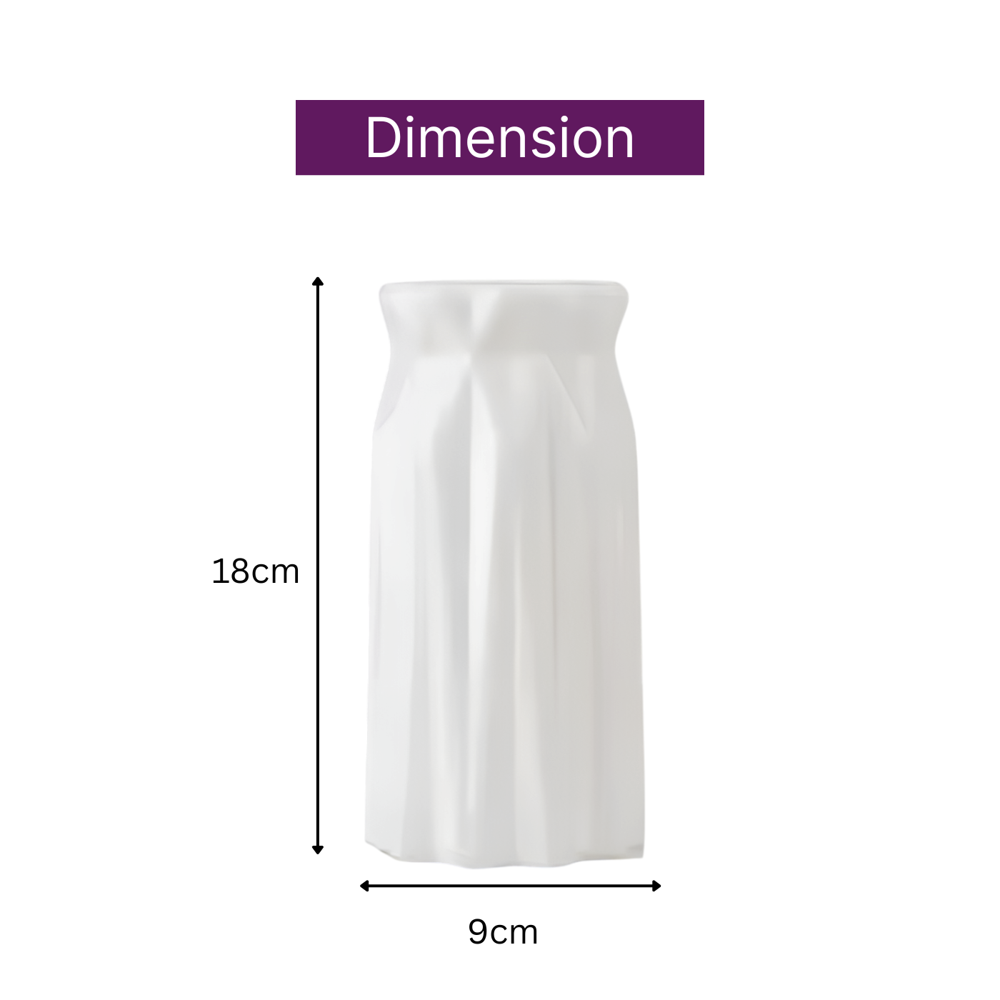 Plastic Flower Vases for Home Decor, Bedroom, Centrepiece Living Room, Office Decoration (White)