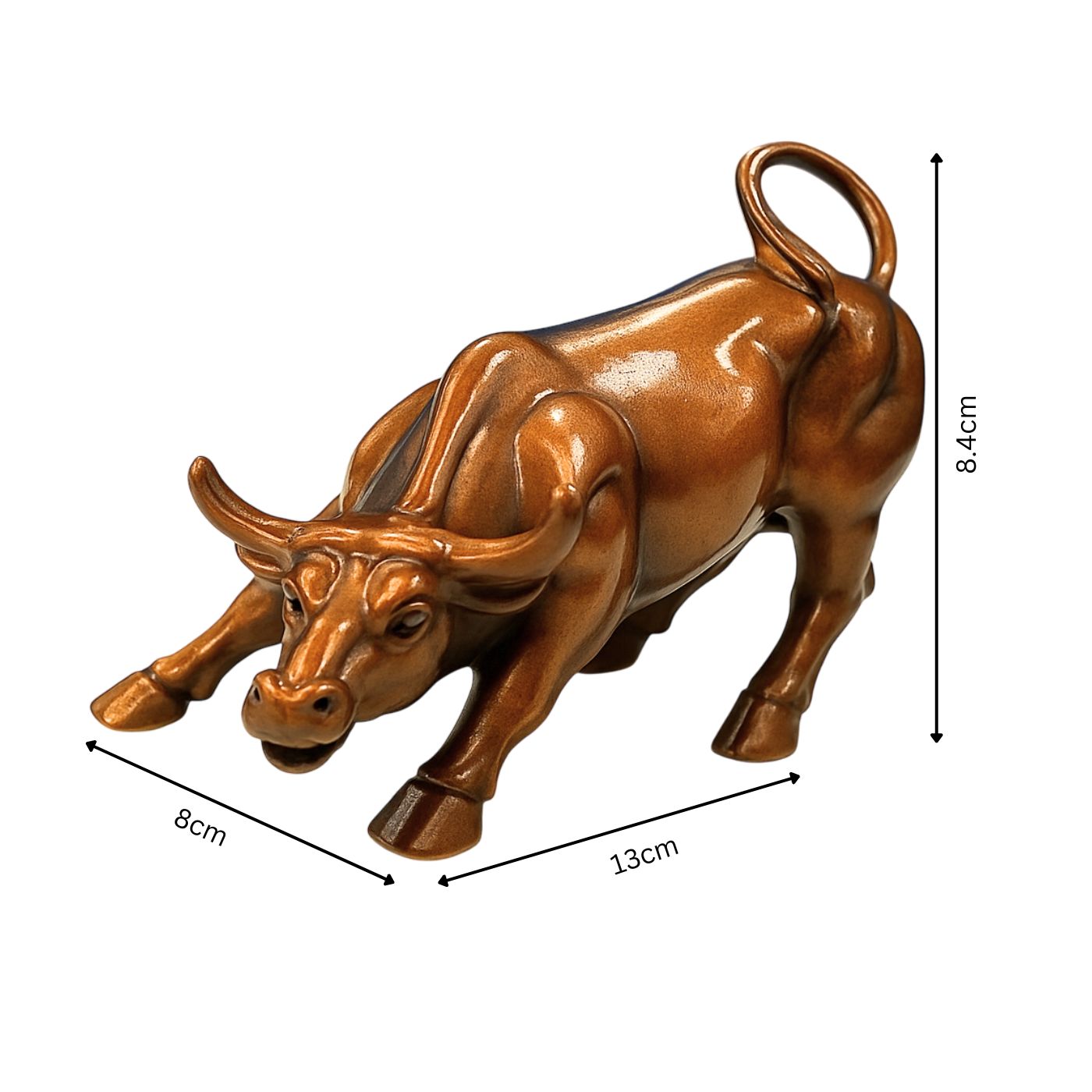 Resin Wall Street Bull Statue Decorative Showpiece (Bronze)