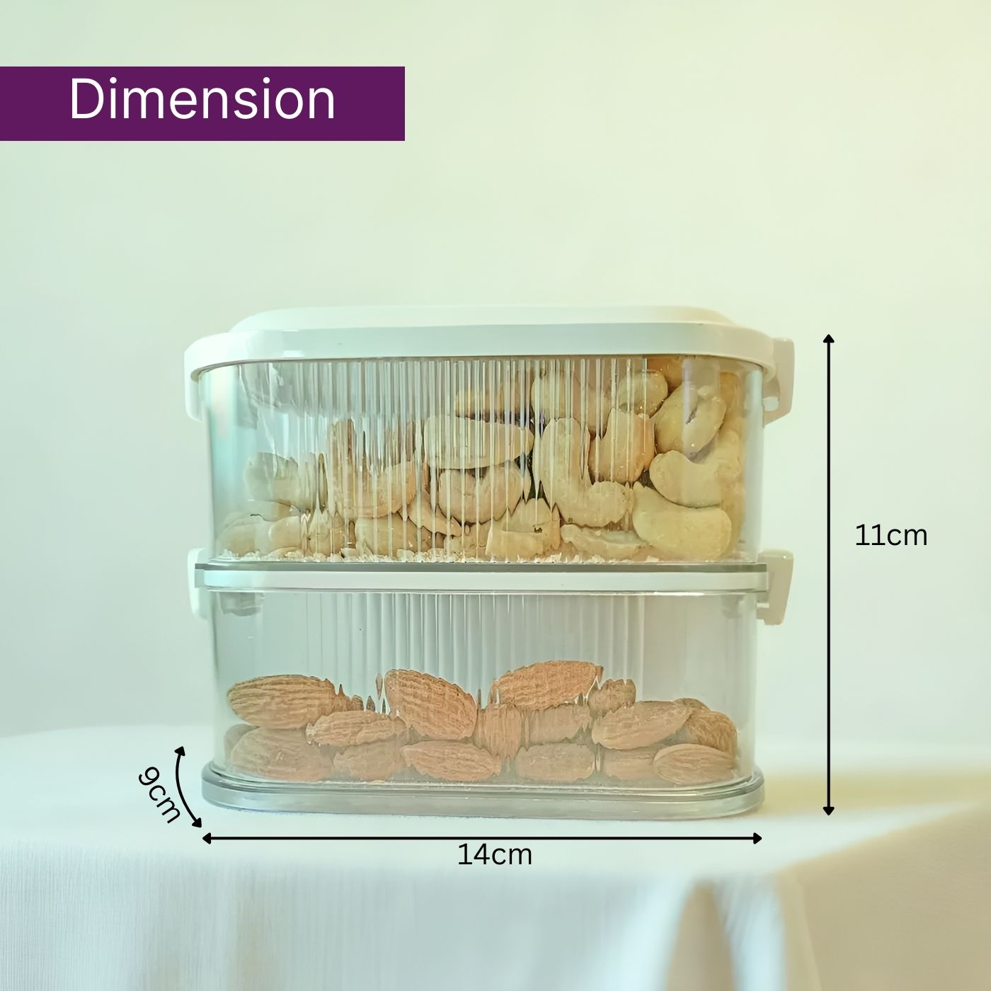 Airtight 2-Layer Spice Storage Box | Masala Containers for Kitchen Organization
