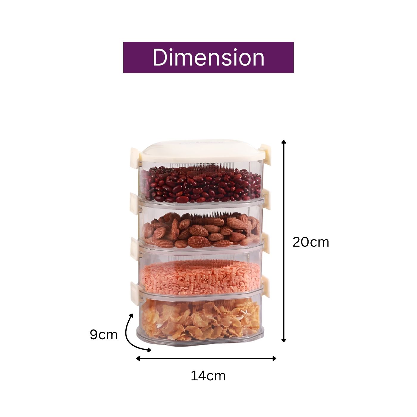 Airtight 4-Layer Spice Storage Box | Masala Containers for Kitchen Organization