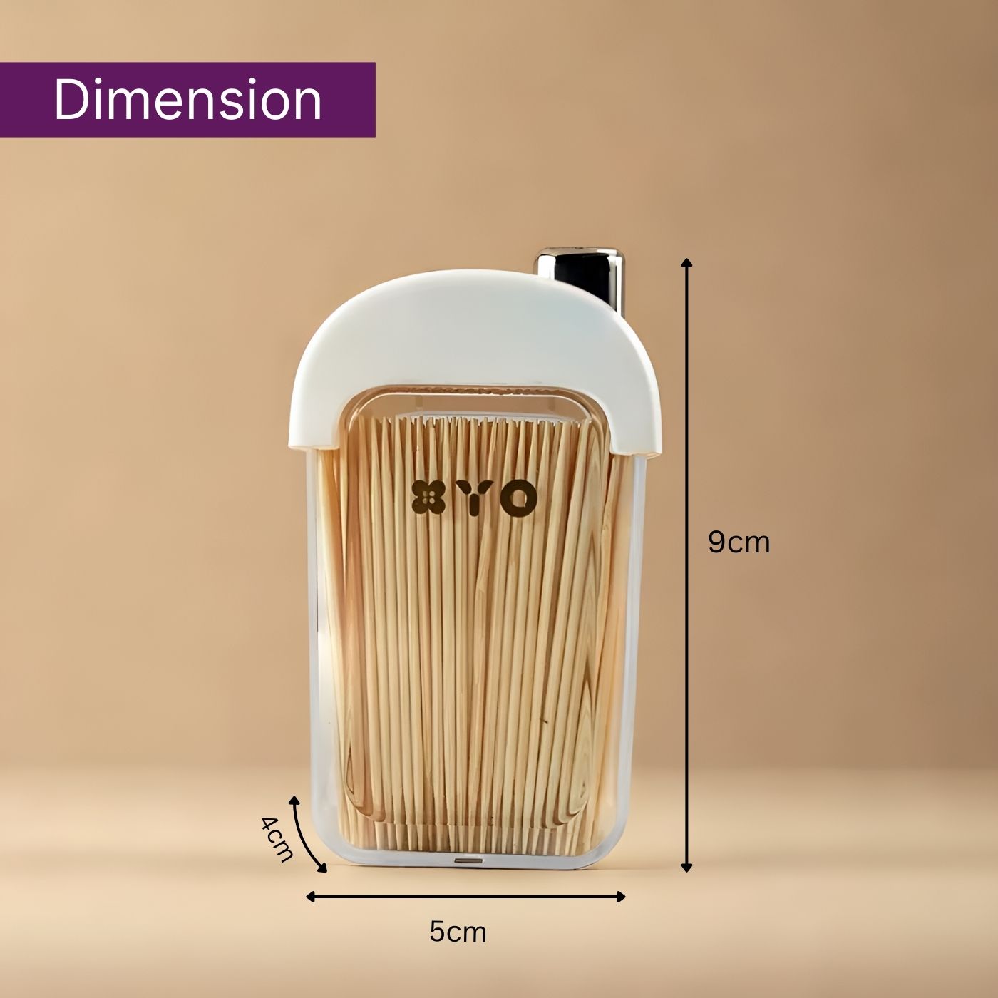 Plastic Toothpick Dispenser with 500 Toothpicks for Kitchen & Restaurant (White)