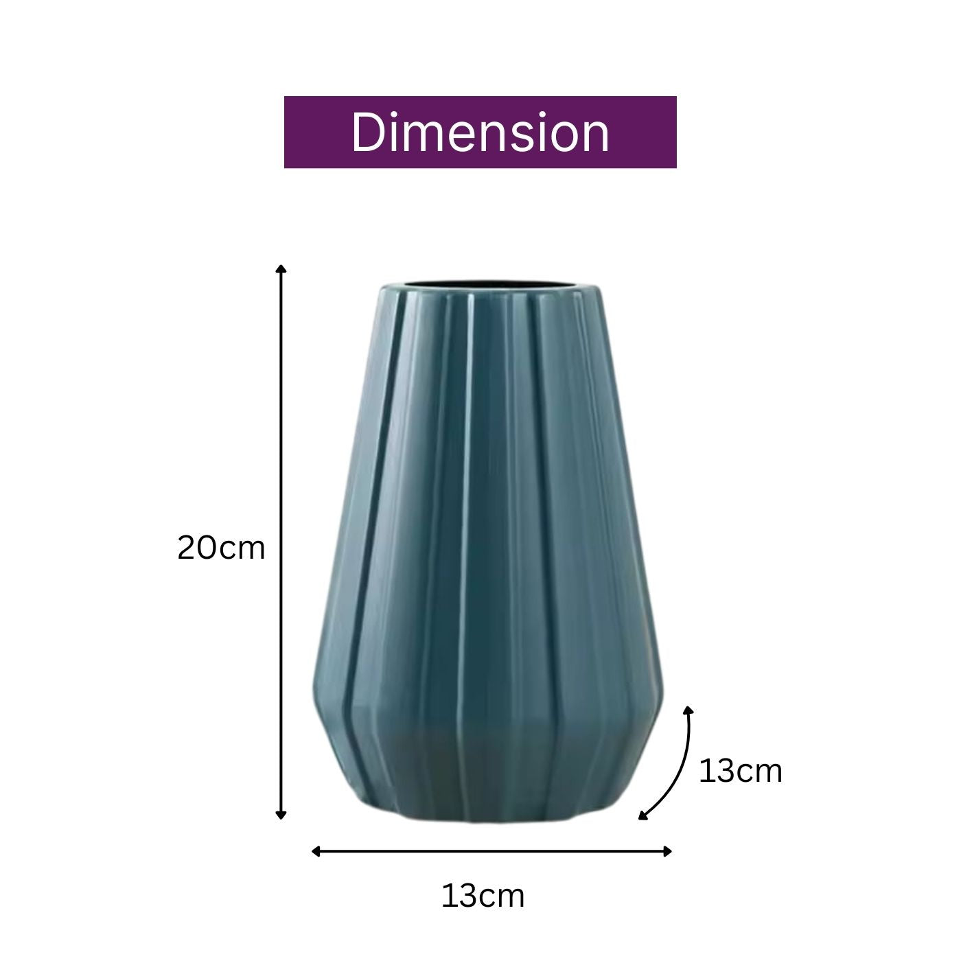 Plastic Flower Vases for Home Decor, Bedroom, Centrepiece Living Room, Office Decoration (Blue)