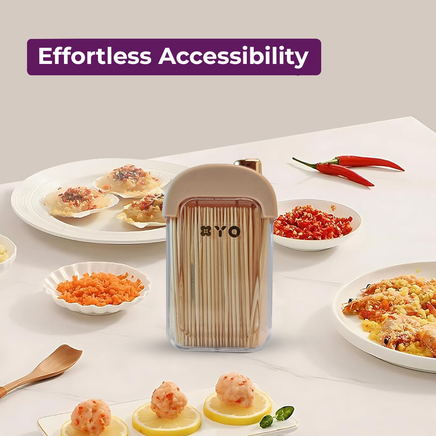 Plastic Toothpick Dispenser with 500 Toothpicks for Kitchen & Restaurant