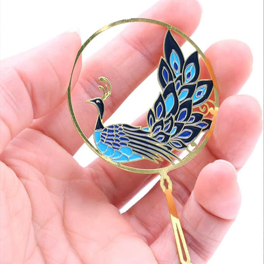 Brass Bookmarks Handcrafted Peacock Design Multicolor Bookmark with Tassel Gift for Teachers, Readers , Book Lovers, Student