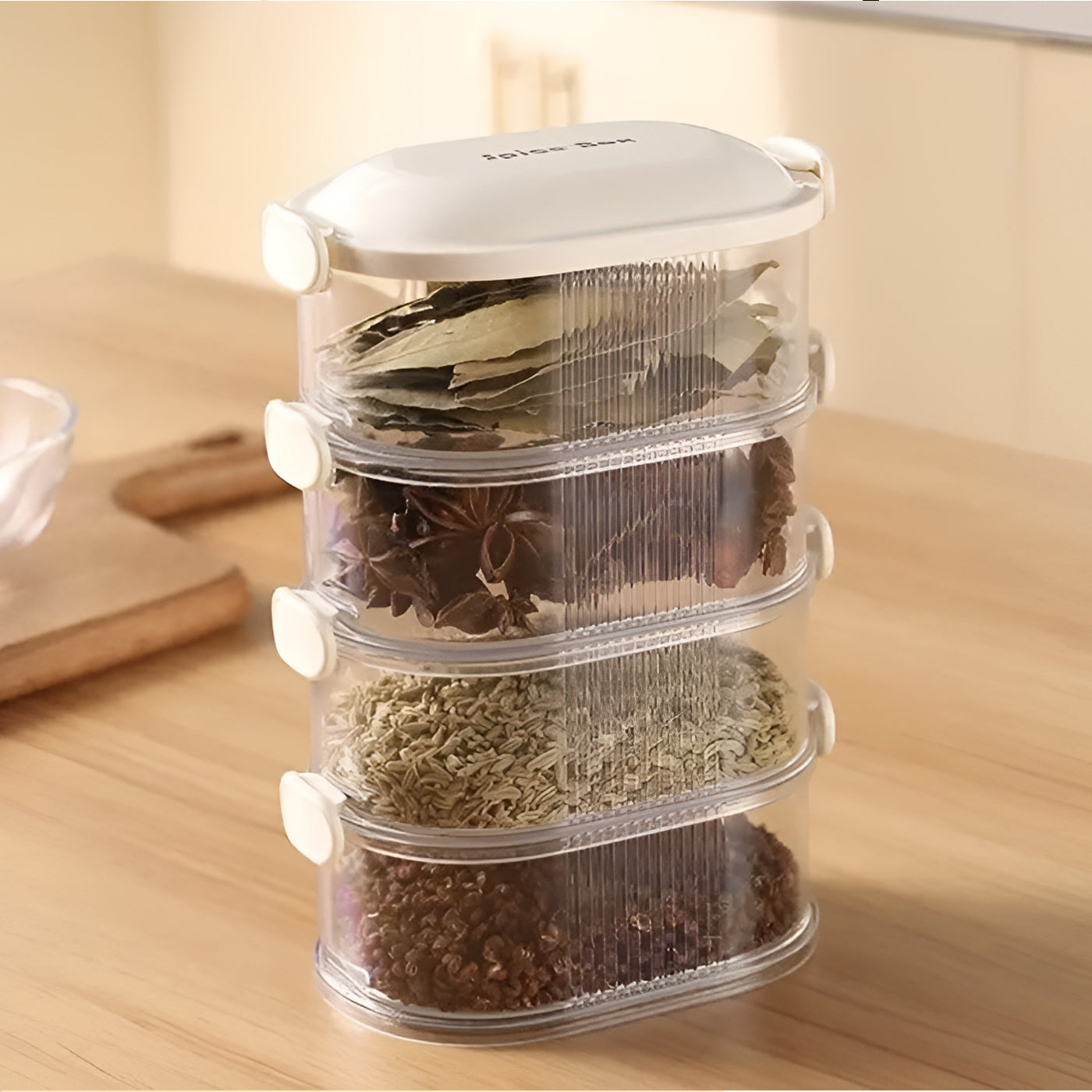 Airtight 4-Layer Spice Storage Box | Masala Containers for Kitchen Organization