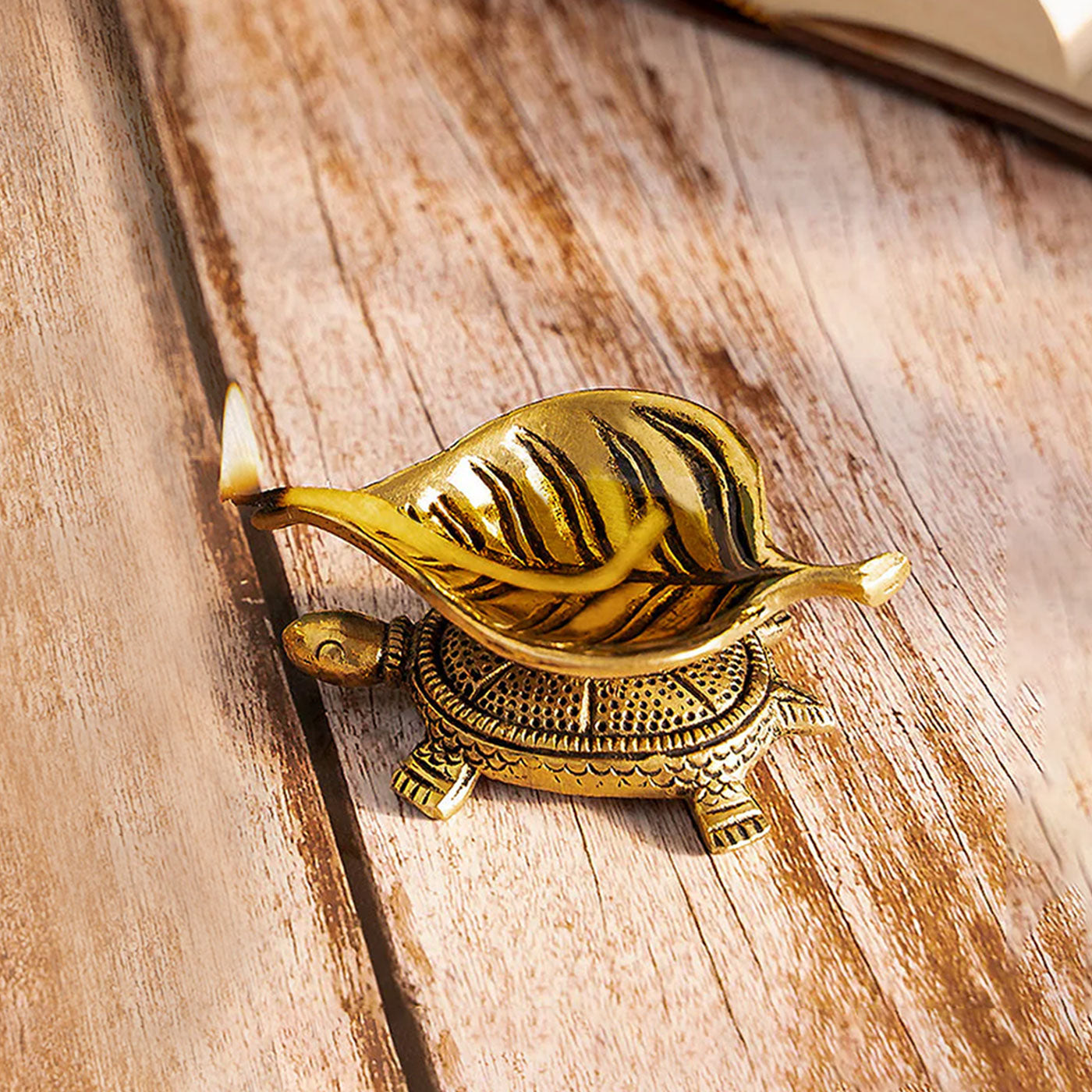 Tortoise Leaf Diya Set of 2