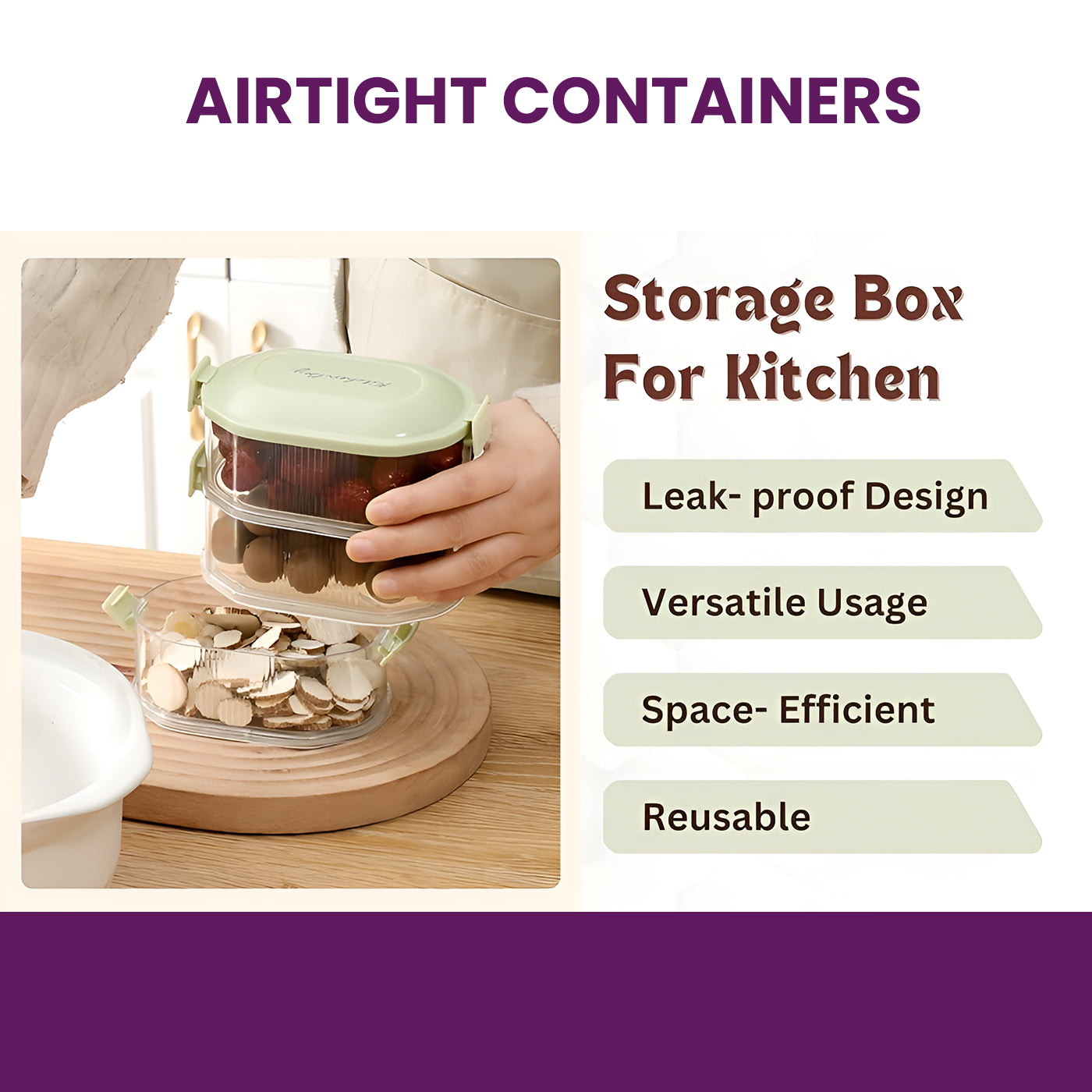 Airtight 4-Layer Spice Storage Box | Masala Containers for Kitchen Organization