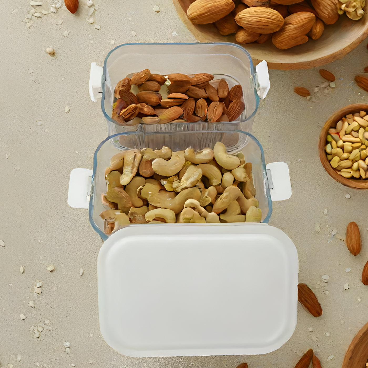 Airtight 2-Layer Spice Storage Box | Masala Containers for Kitchen Organization