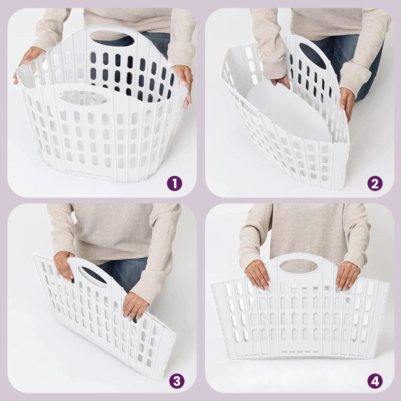 Plastic Foldable Laundry Basket for Clothes with Handle | Laundry Bag for Bathroom | Washing Clothes Storage Basket | Toy Storage Basket