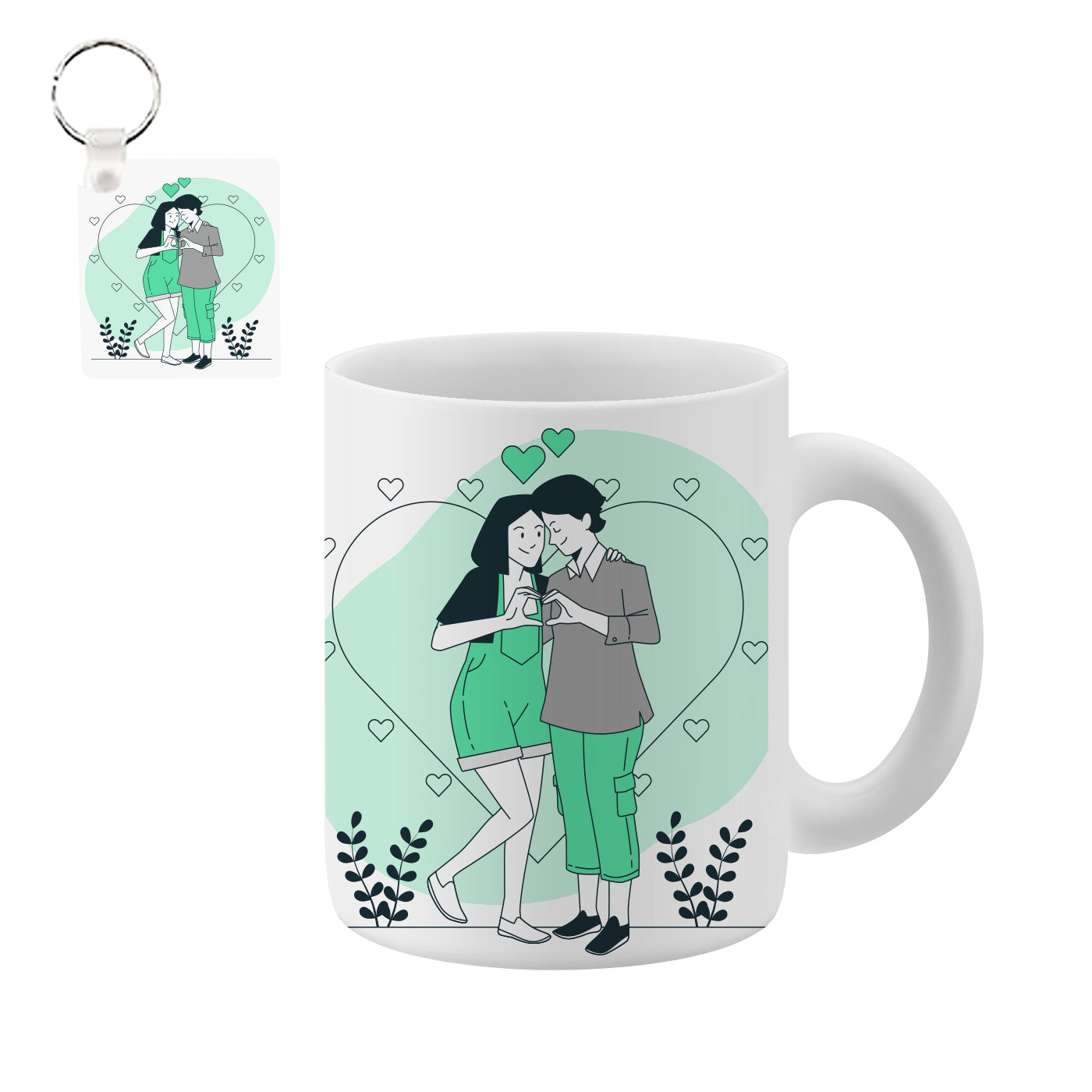 Couple Coffee Mug & Keychain Special Unique Birthday, Wedding, Anniversary Gifts