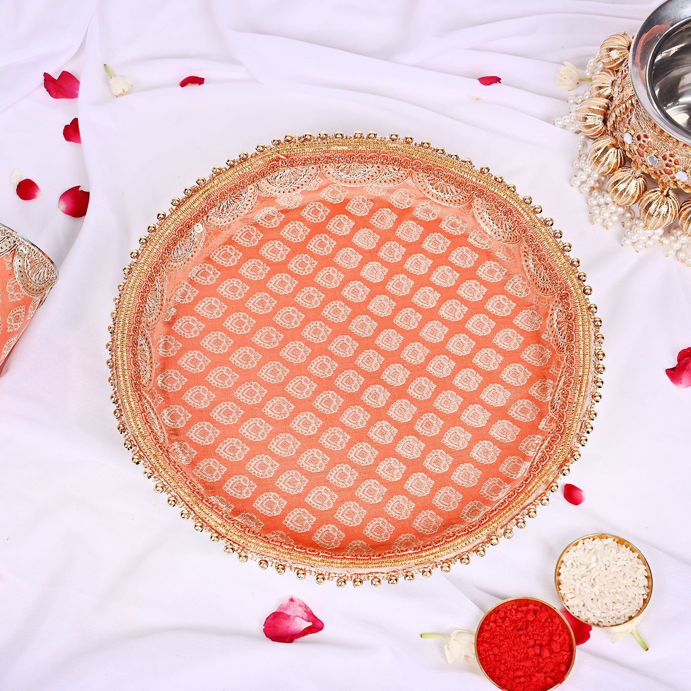Karwa Chauth Special Thali Set - Orange