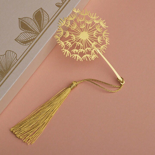 Brass Bookmarks Handcrafted Flower Design Gold Bookmark with Tassel Gift for Teachers, Readers , Book Lovers, Student