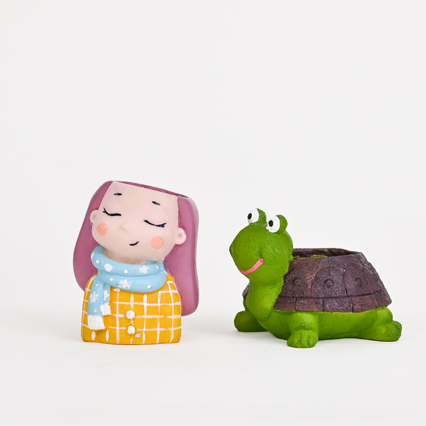 Cute Tortoise and Cute Girl Succulent Planter For Home Garden Office Desktop