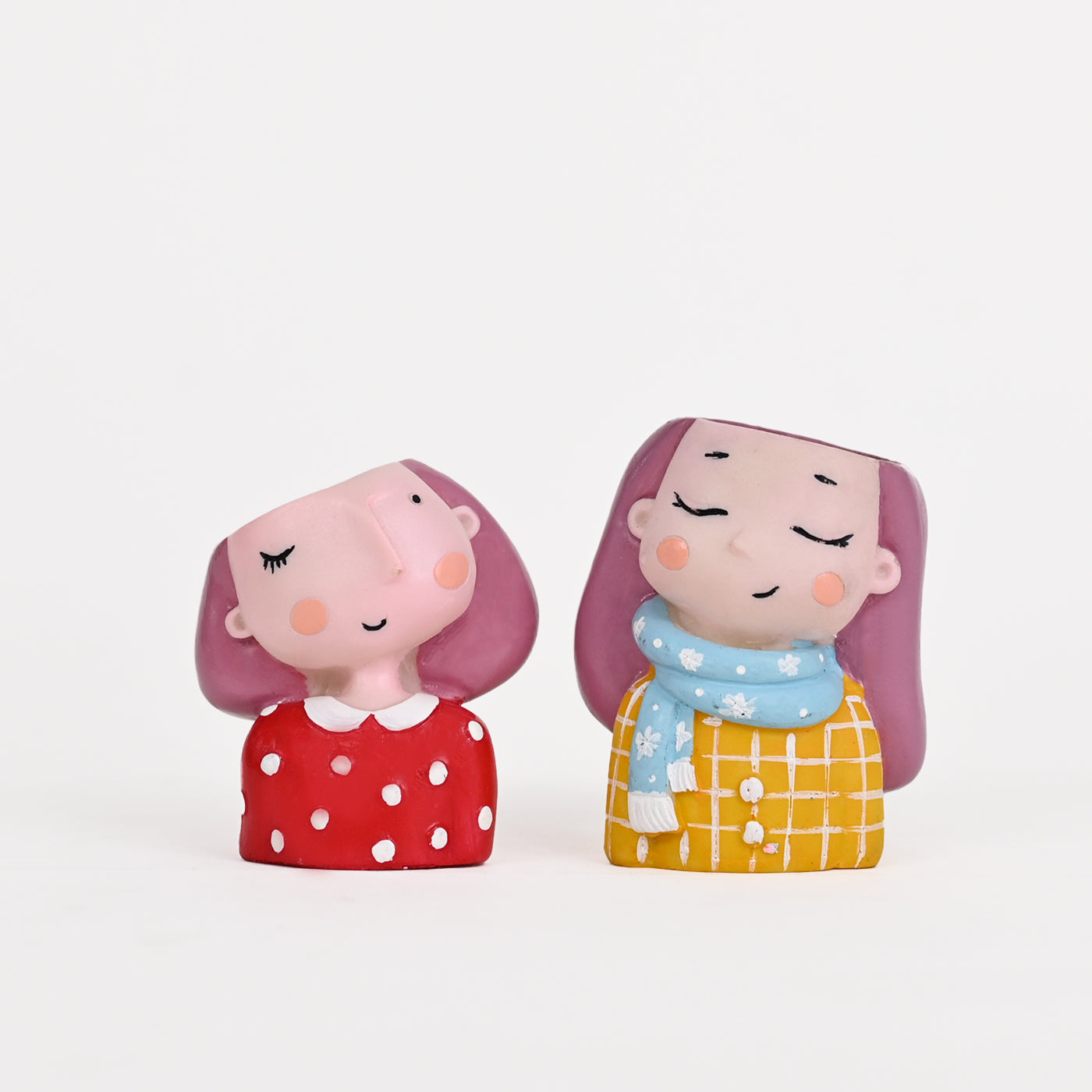Cute Red Girl and Yellow Succulent Planter For Home Garden Office Desktop