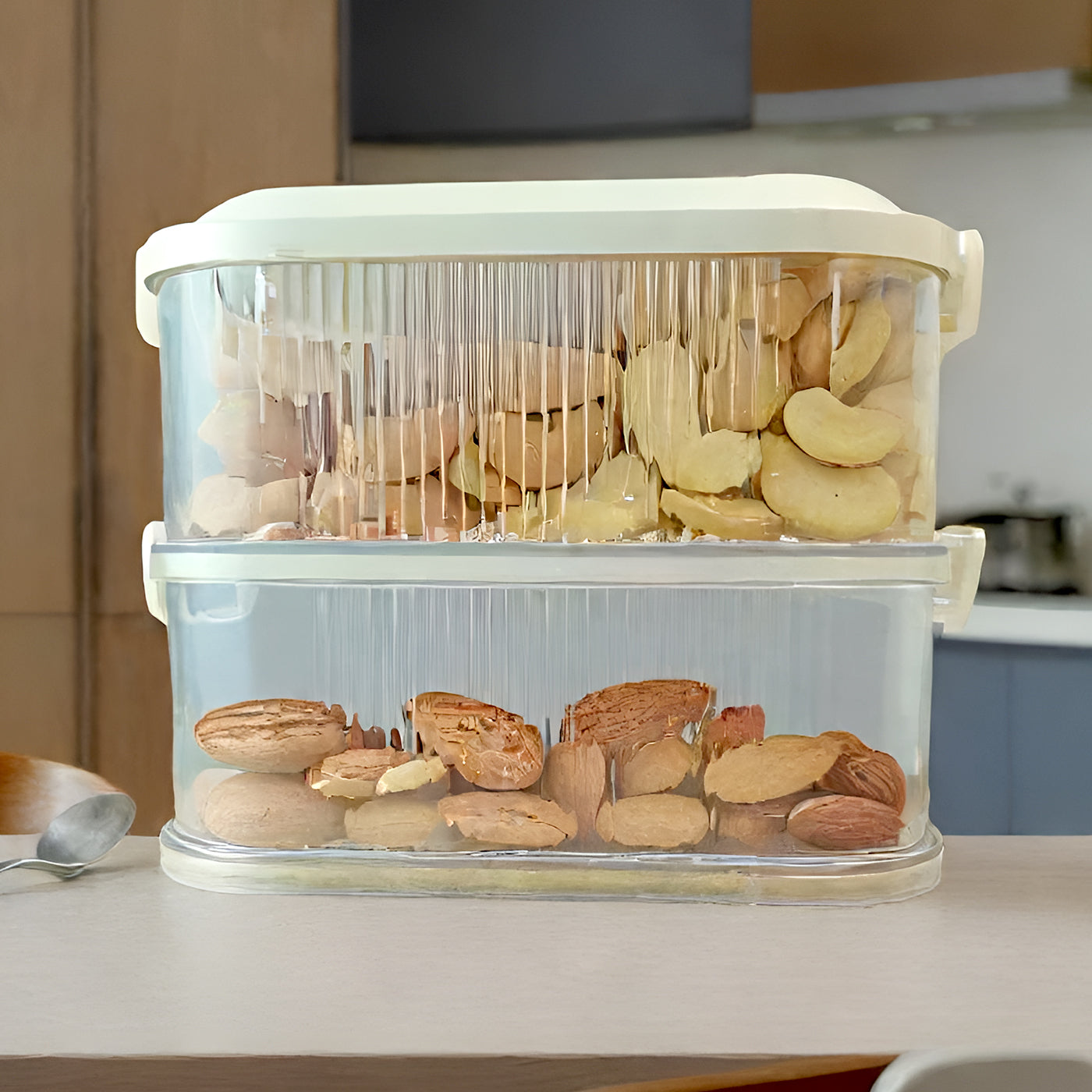 Airtight 2-Layer Spice Storage Box | Masala Containers for Kitchen Organization