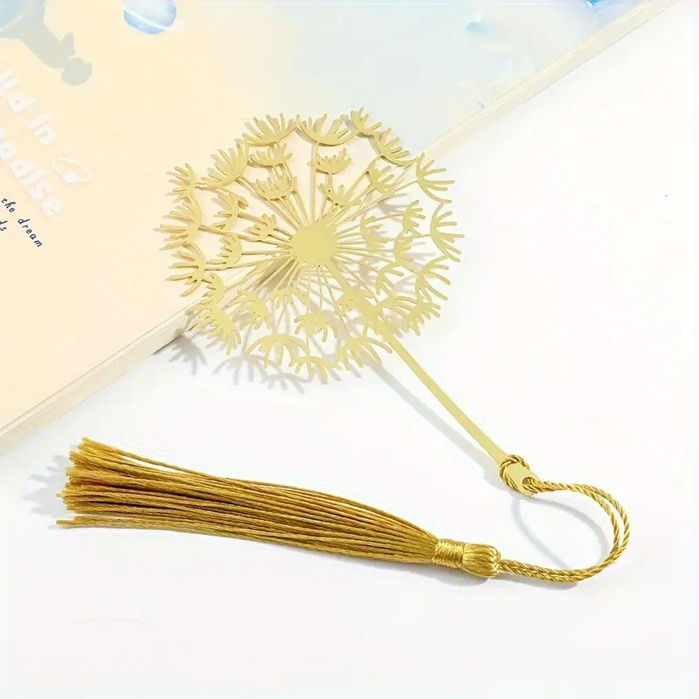 Brass Bookmarks Handcrafted Flower Design Gold Bookmark with Tassel Gift for Teachers, Readers , Book Lovers, Student