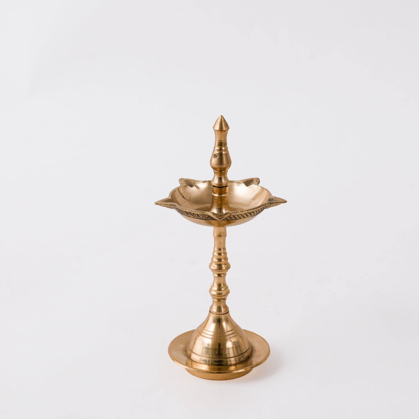 Brass Fancy Kerala Diya Oil Lamp Stand for Puja