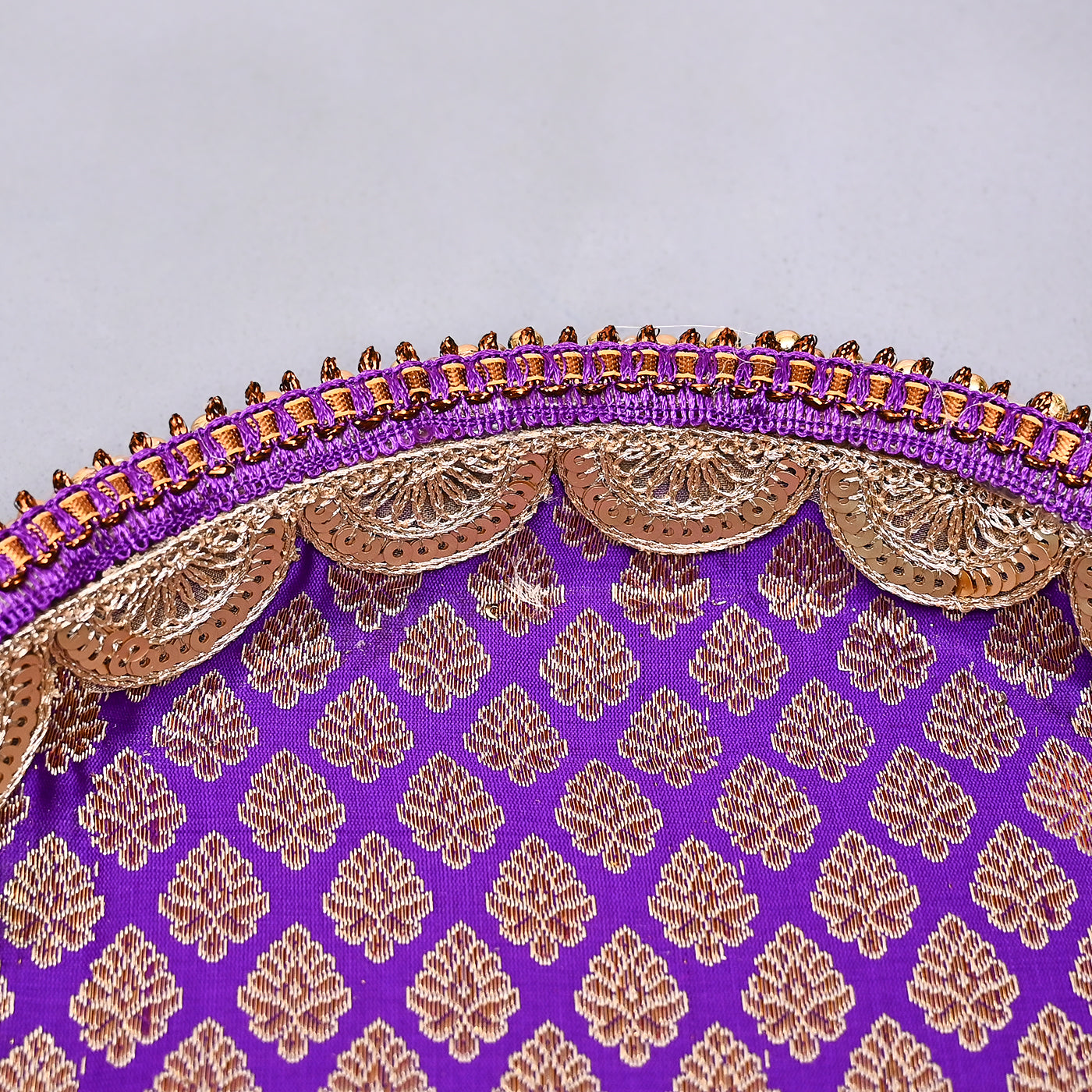 Pooja Thali with Roli, Chawal - Purple