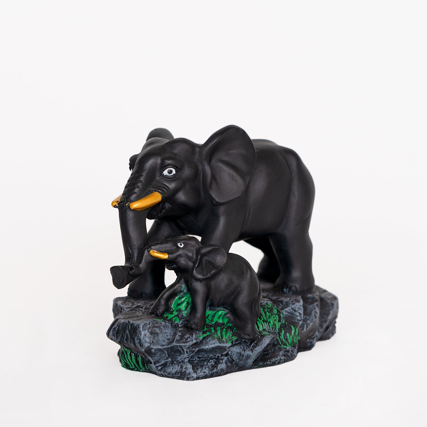 Guardian Elephant Black Polyresin Figurine