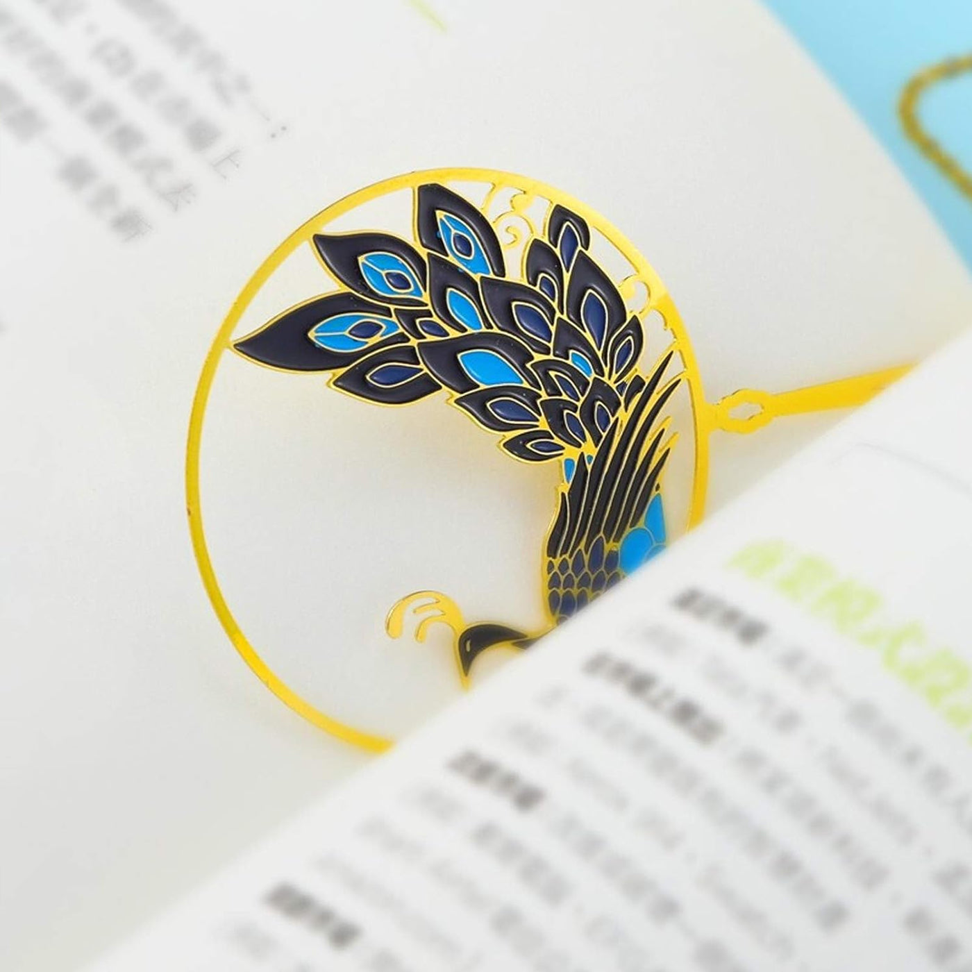 Brass Bookmarks Handcrafted Peacock Design Multicolor Bookmark with Tassel Gift for Teachers, Readers , Book Lovers, Student