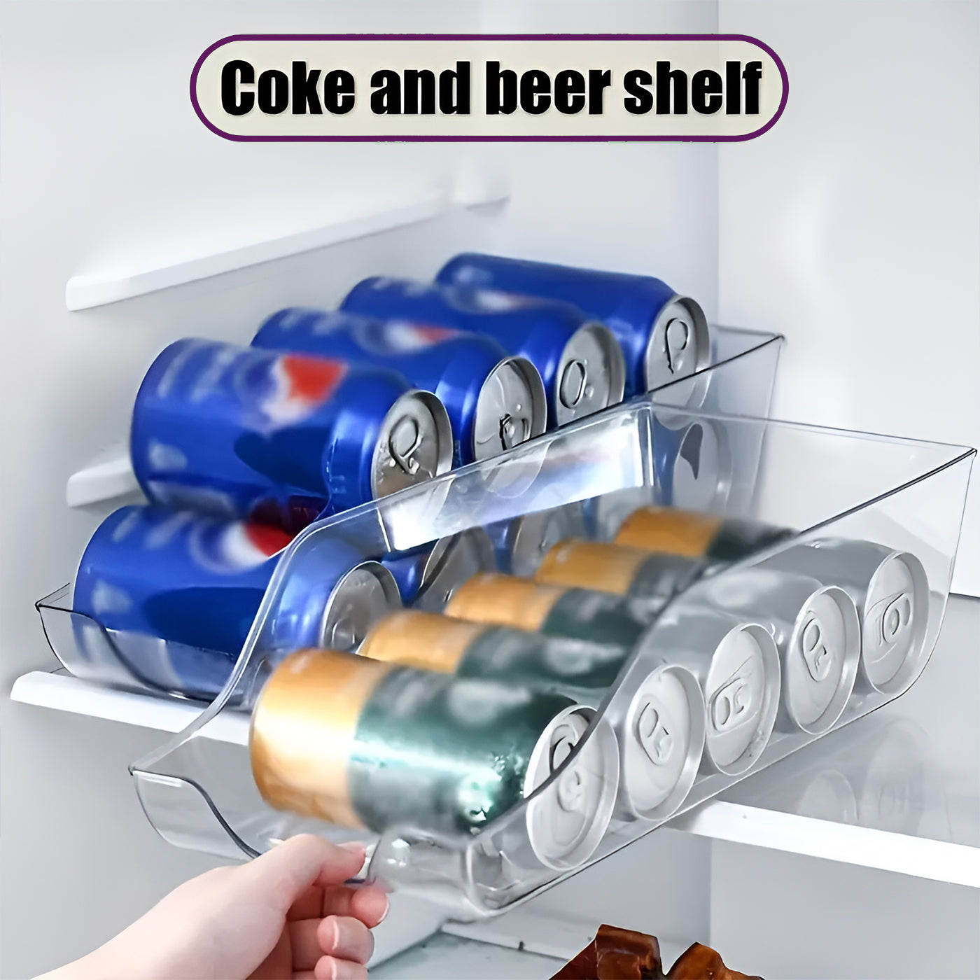 Fridge Storage Containers Soda Can Organizer Bins for Drinks & Beverages Multipurpose for Fruits, Vegetables, & Kitchen Countertops