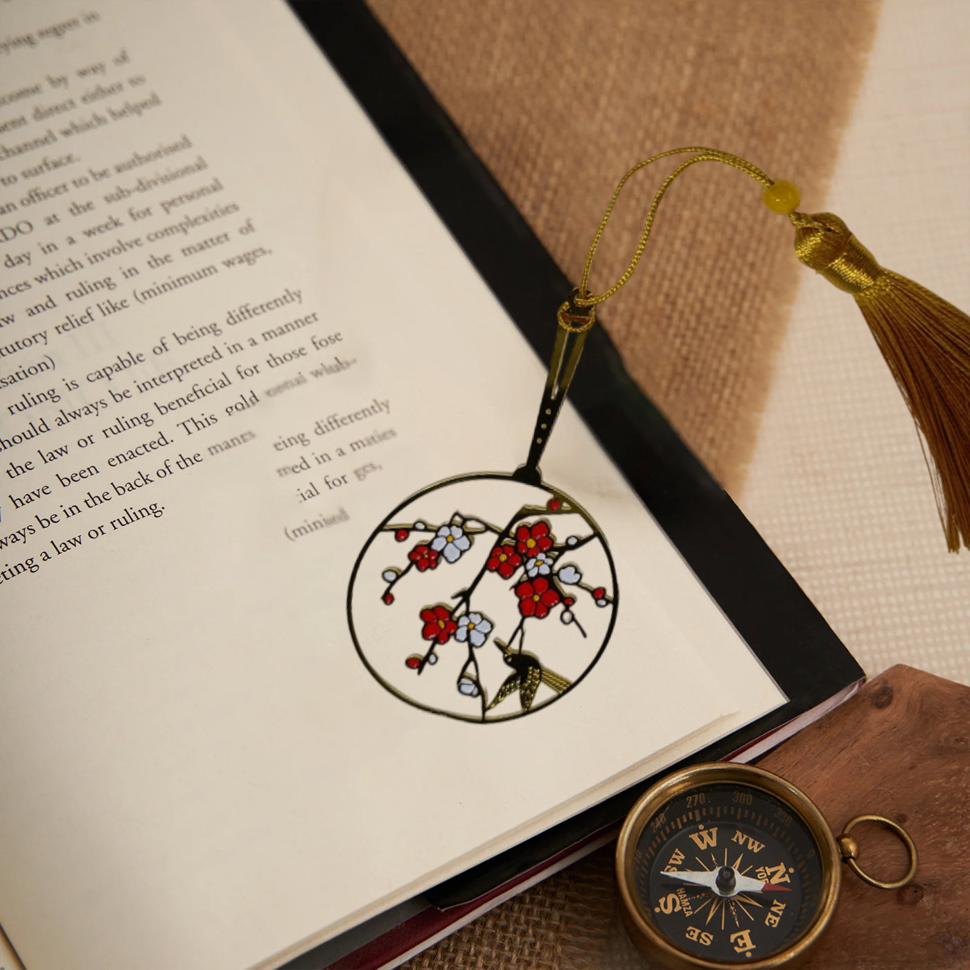 Brass Bookmarks Handcrafted Flower Design Multicolor Bookmark with Tassel Gift for Teachers, Readers , Book Lovers, Student