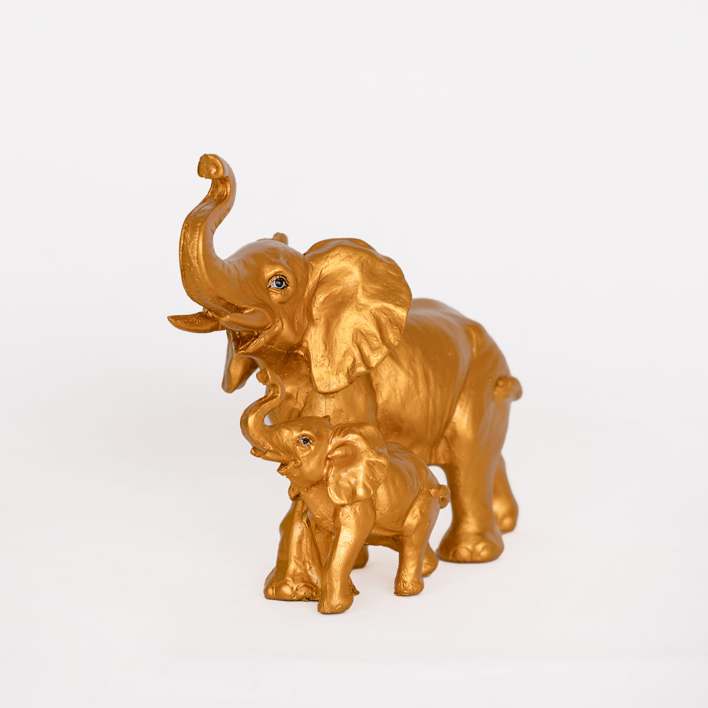 Guardian Elephant Gold Polyresin Figurine