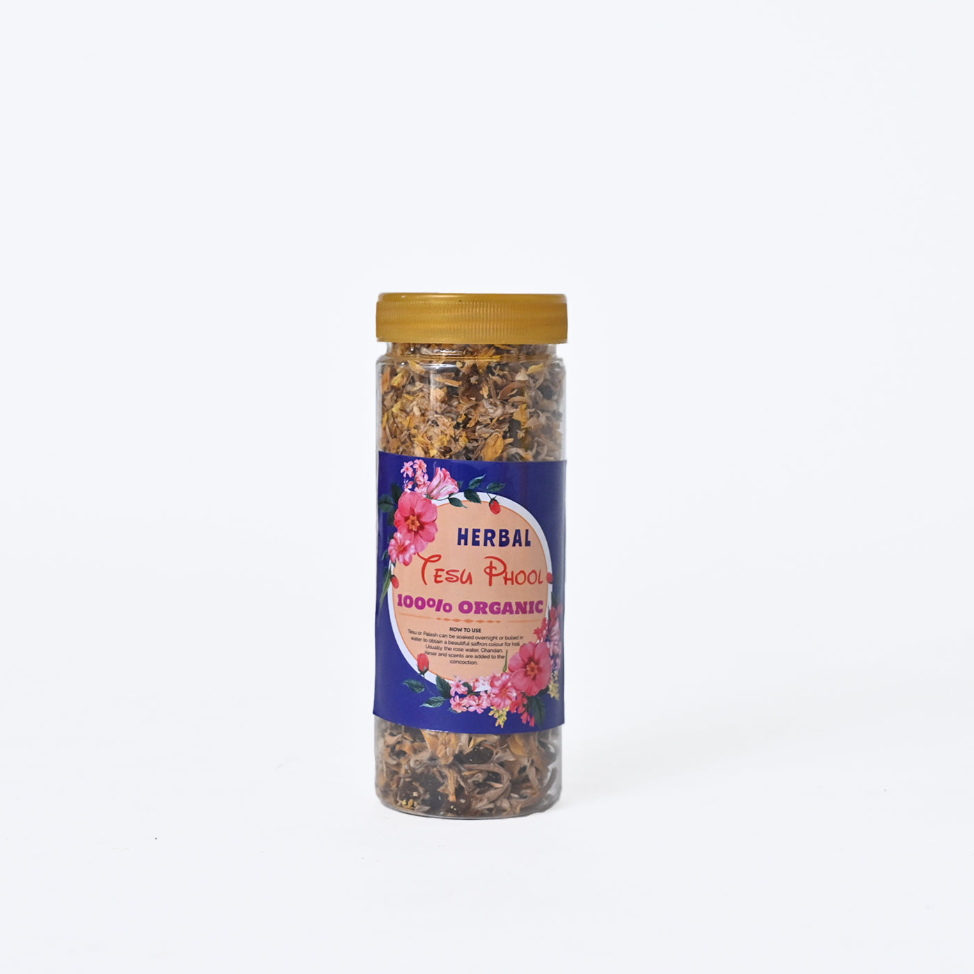 Holi Gift Hamper Organic Herbal Gulal, Tesu Flower in Bottle, Thandai, Mukhwas Holi Gift Box