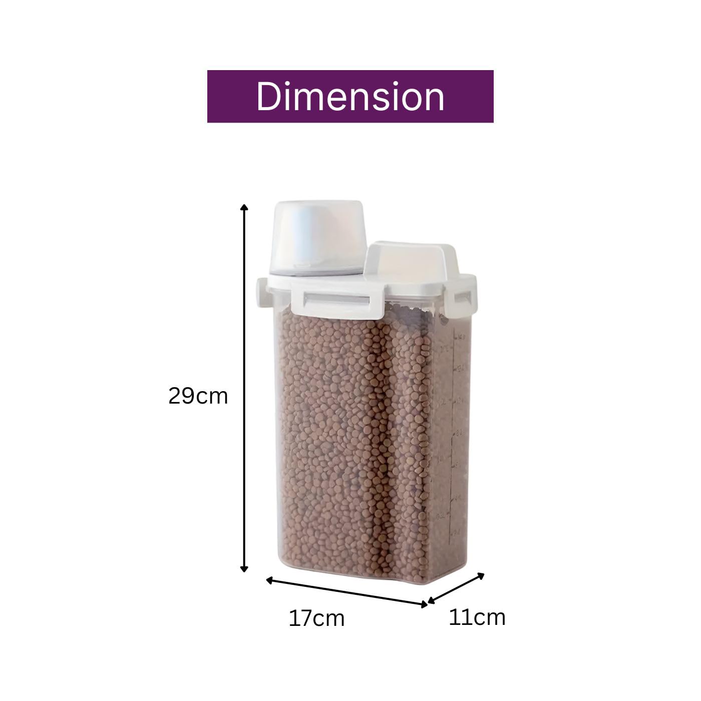 Airtight Storage Containers 1800 ML | BPA Free Plastic Airtight Dispenser Box with Measuring Cup
