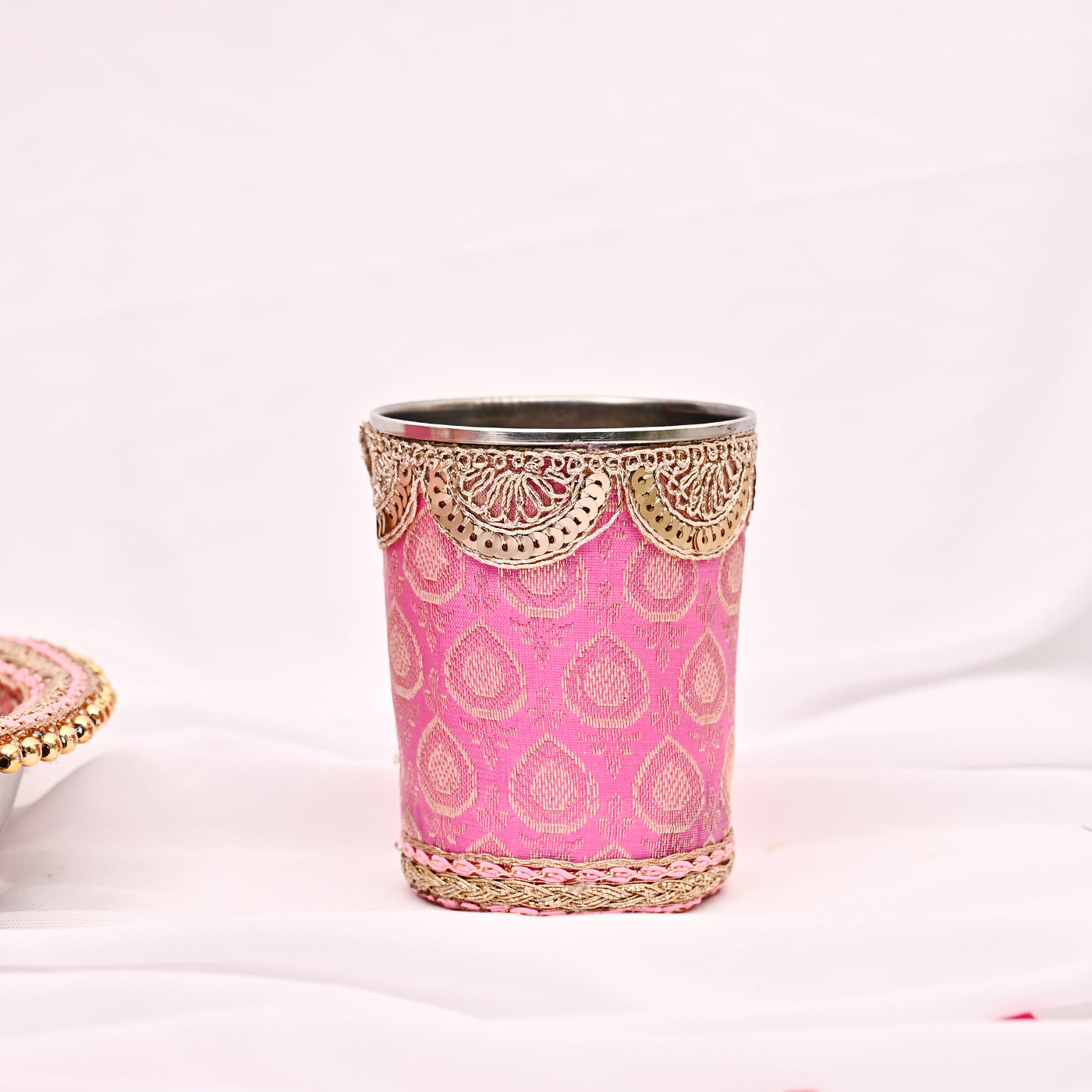 Handcrafted Karwa Chauth Thali Set -Pink
