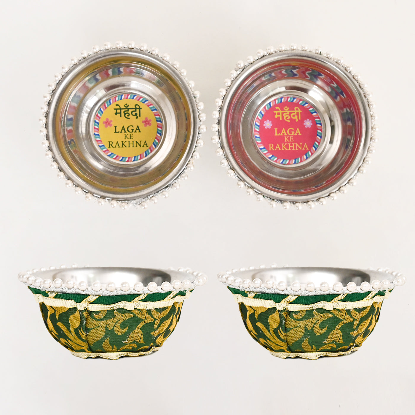 Floral Mehndi Platter- Green