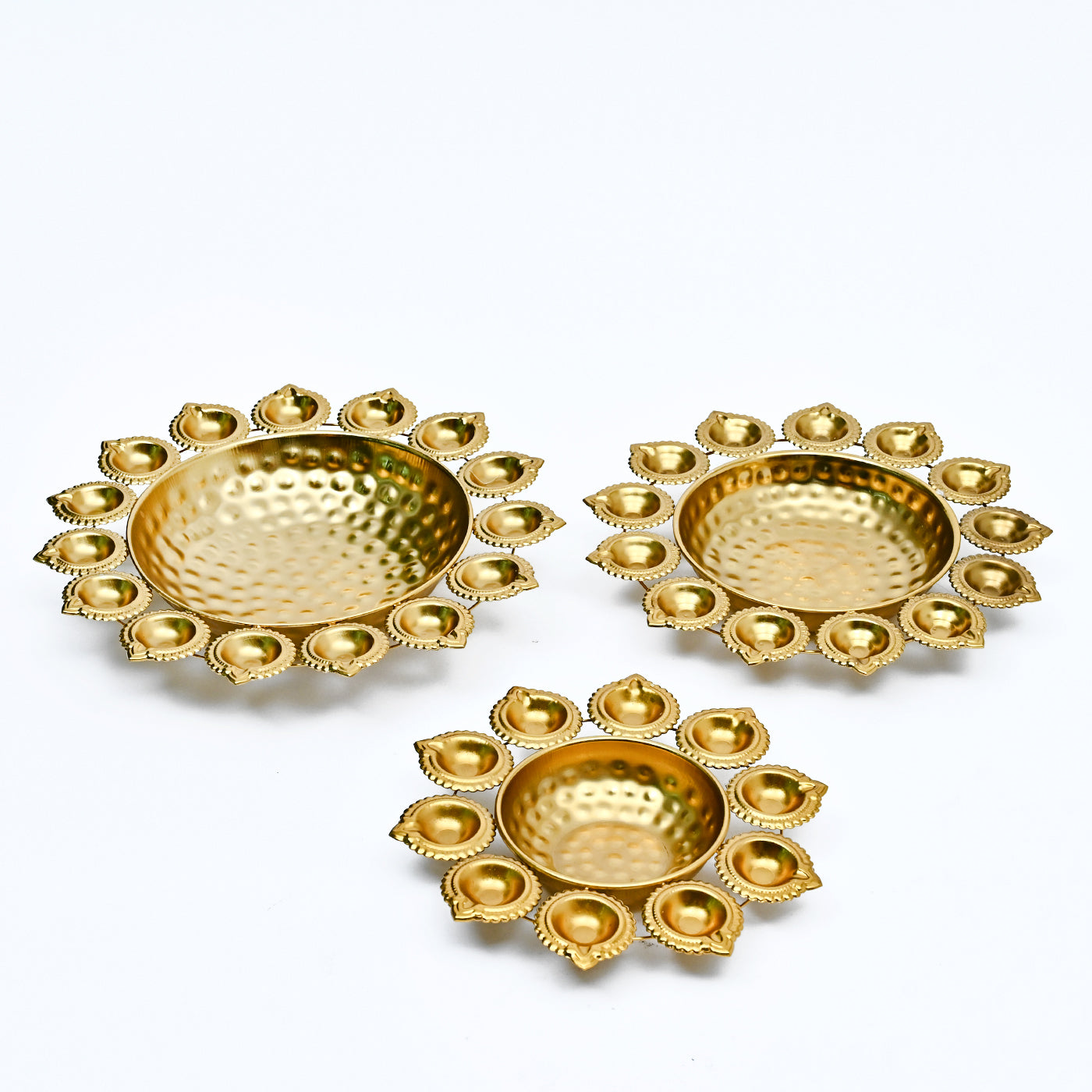 Deepam Round Shaped Urli for Home , Office ,Festival Decors |,Gifting (Set Of 3)