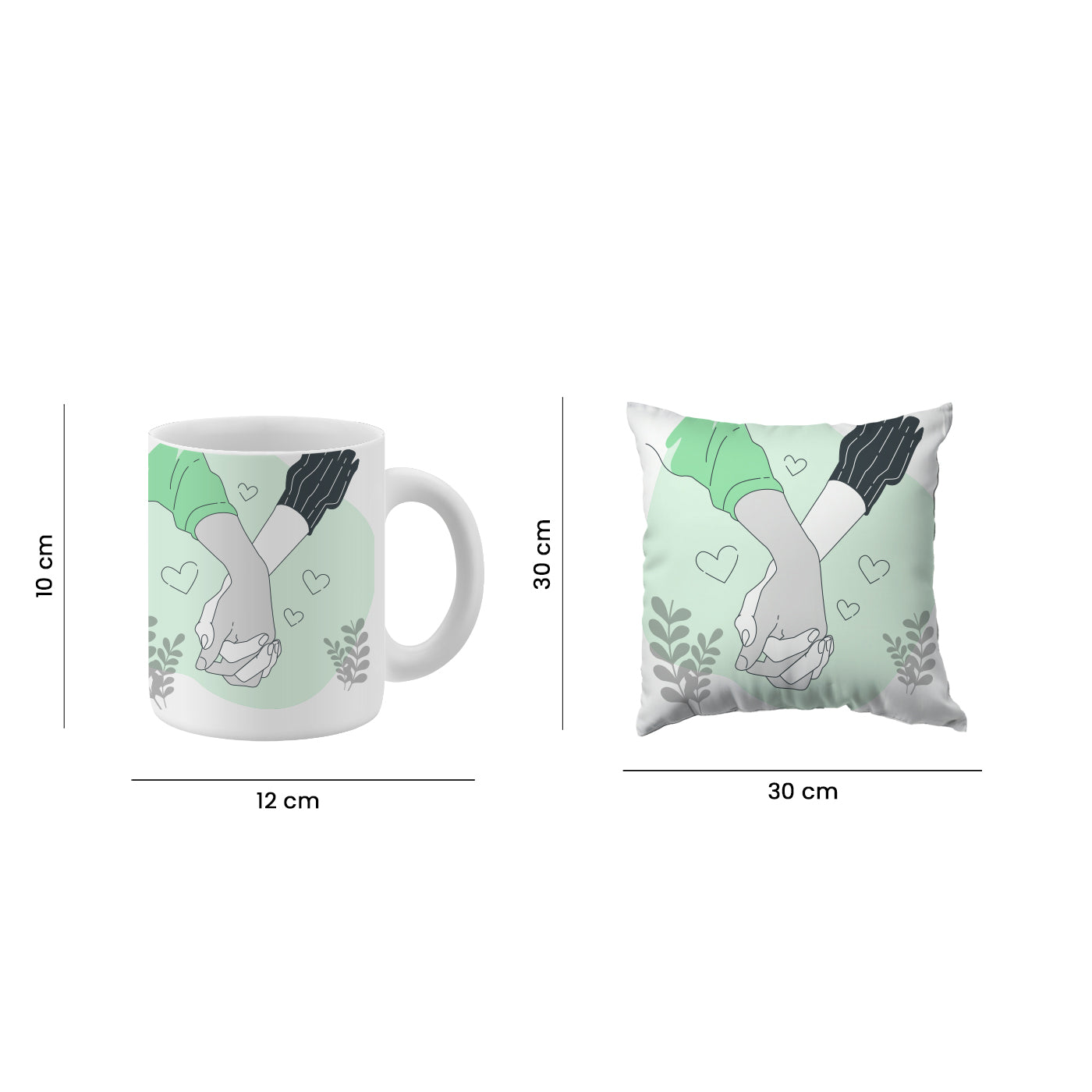 Set of 2 Printed Cushion And Mug Special Unique Birthday, Wedding, Anniversary Gifts