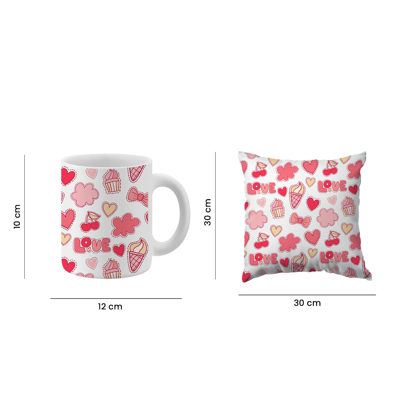 Set of 2 Printed Cushion And Mug Special Unique Birthday, Wedding, Anniversary Gifts
