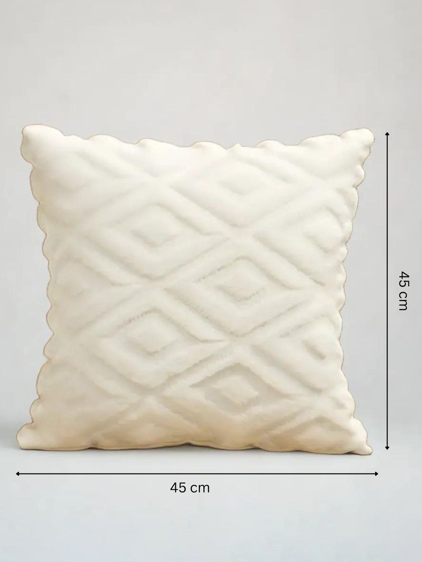 Cushion Cover | Soft Throw Pillow Case 42 x 42 cm | Sofa, Bedroom & Car Décor (White)
