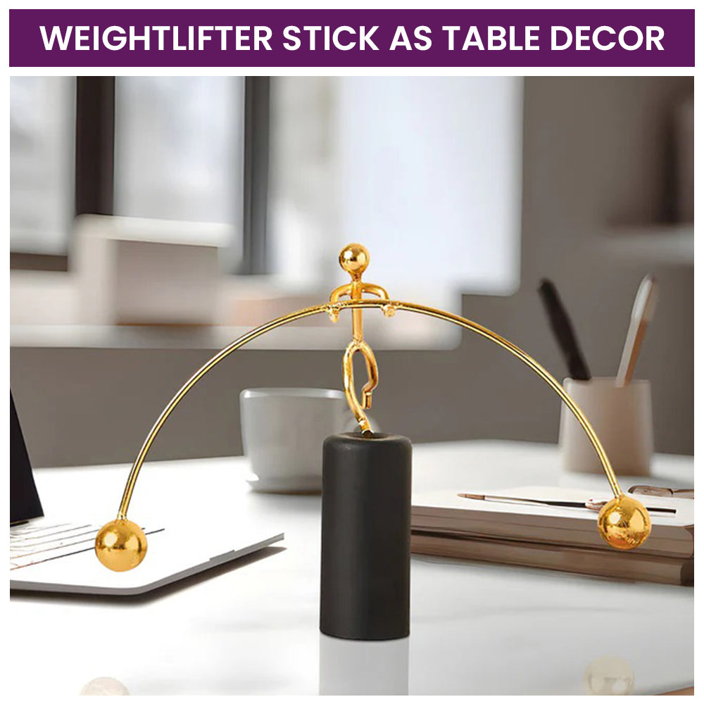 Newton's Anti-Stress Balancing Man Weightlifter Stick for Home & Office Table Decor