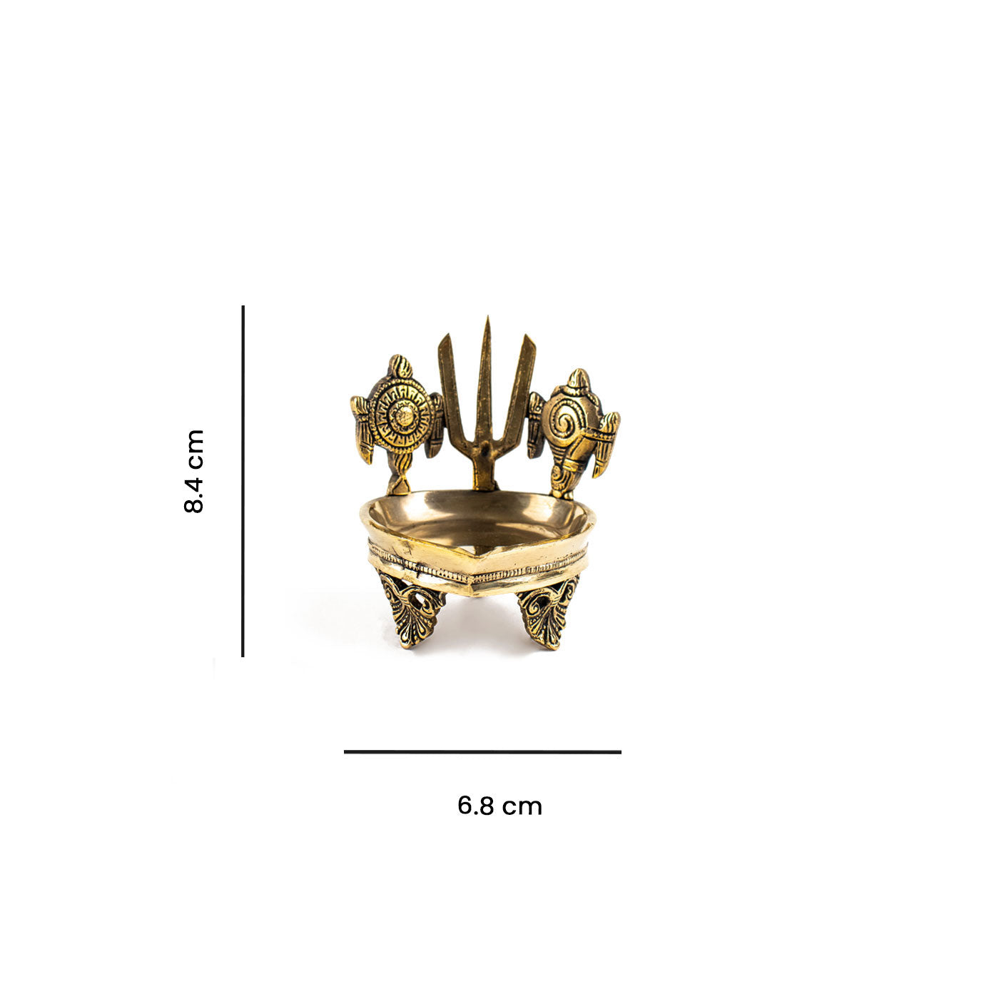 Brass Shankh Chakra Namah Diya